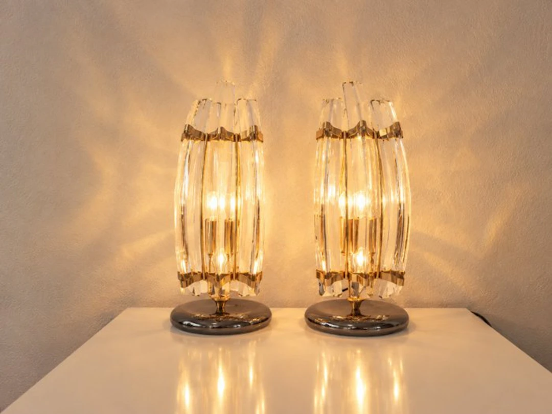 Wall lamp - Pair of Art Deco / Mid-Century table lamps –...