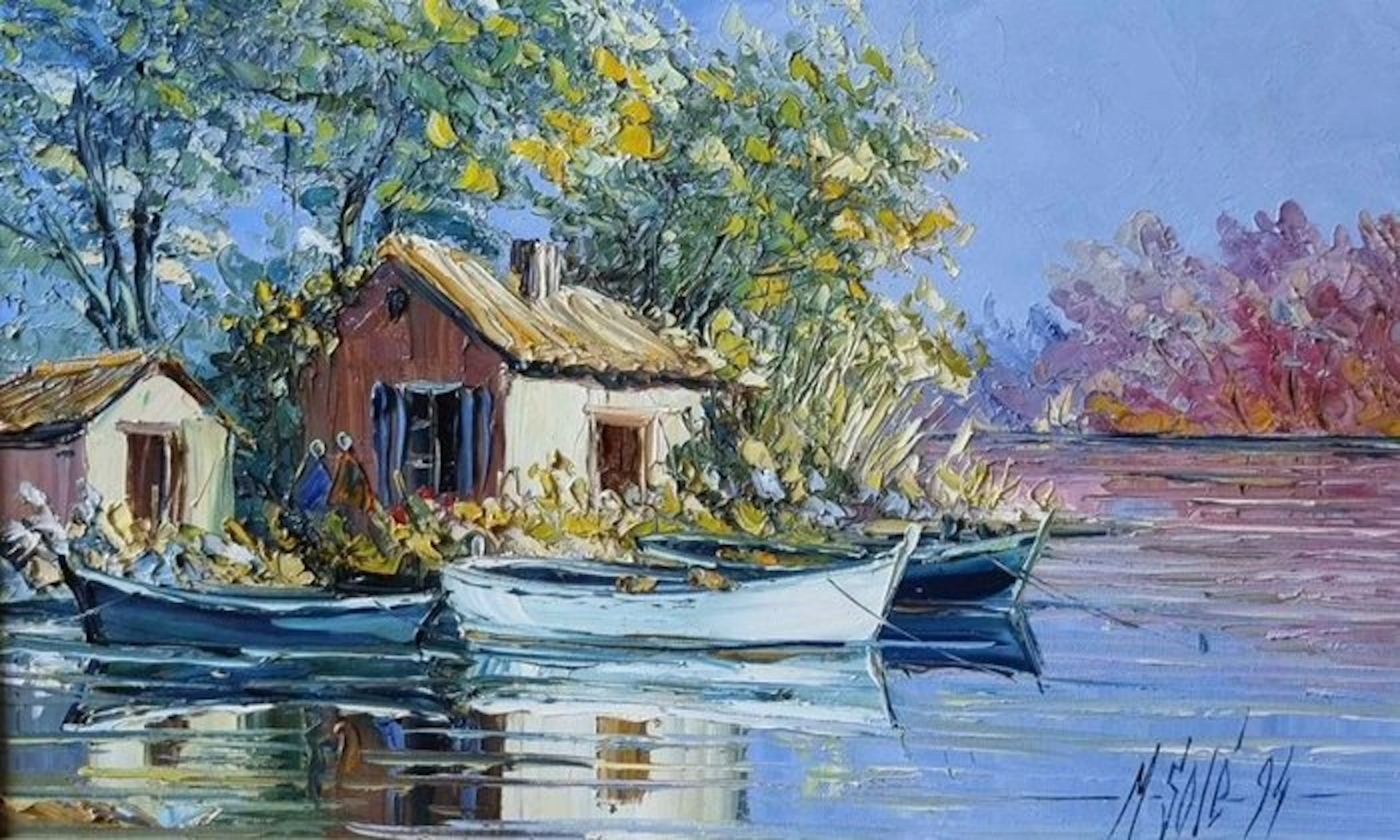 Michel Solé (1945-2012) - Cabane et barque