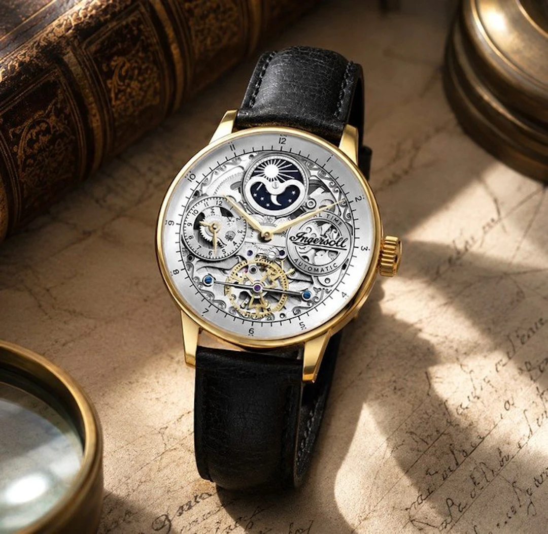 Ingersoll - Automatic - JAZZ - Moon Sun - Dual Time - Gold - Rare U.K