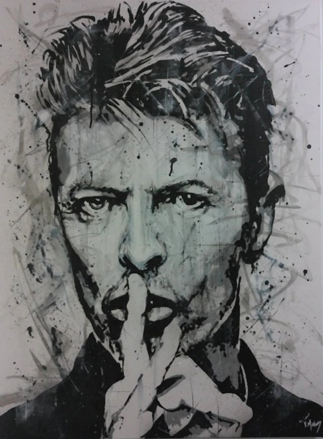 David Bowie - Handpainted and signed by Artist Vincent Mink. - Portrait