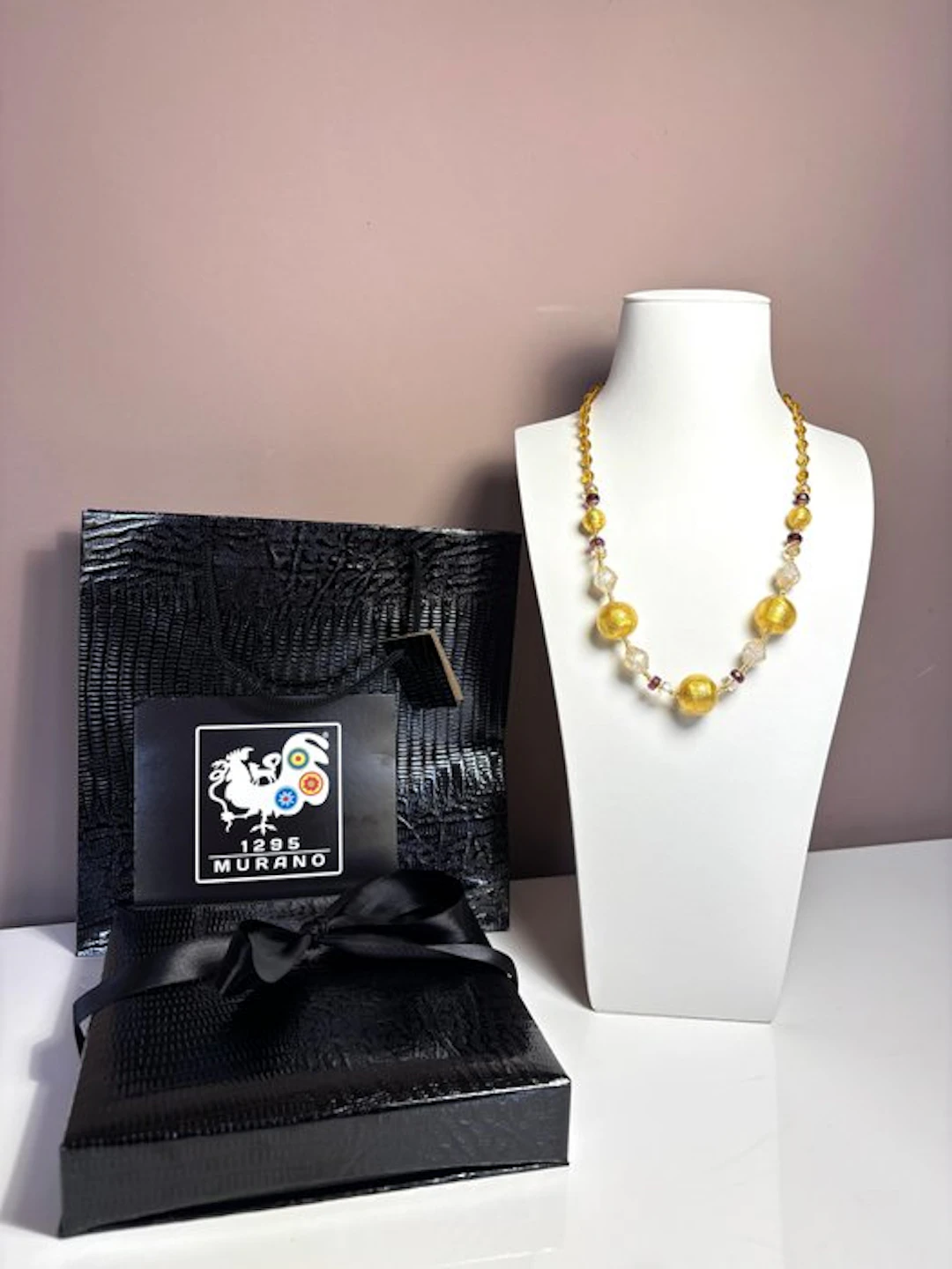 necklace - Necklace - 24 kt gold Murano necklace