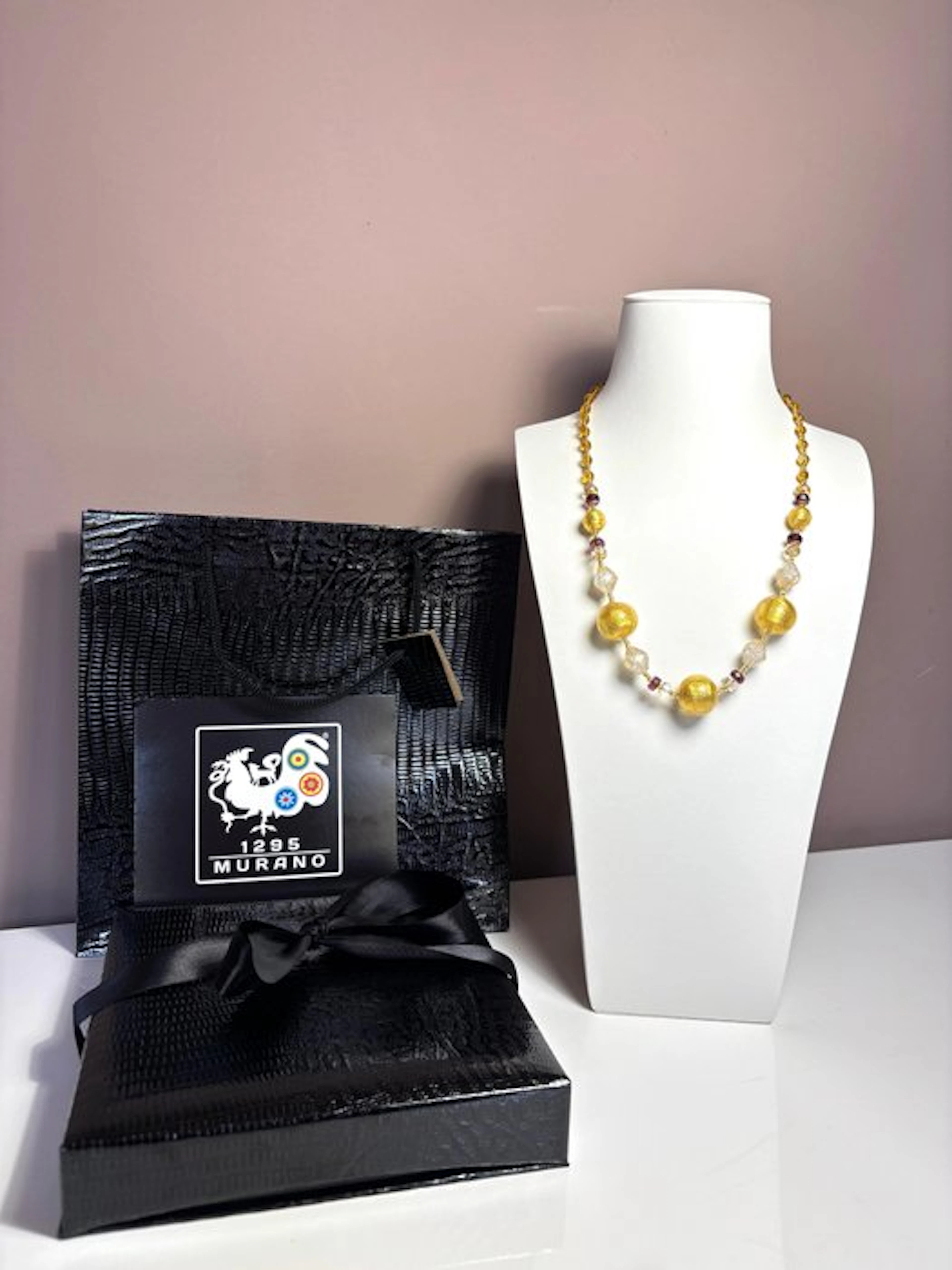 necklace - Necklace - 24 kt gold Murano necklace