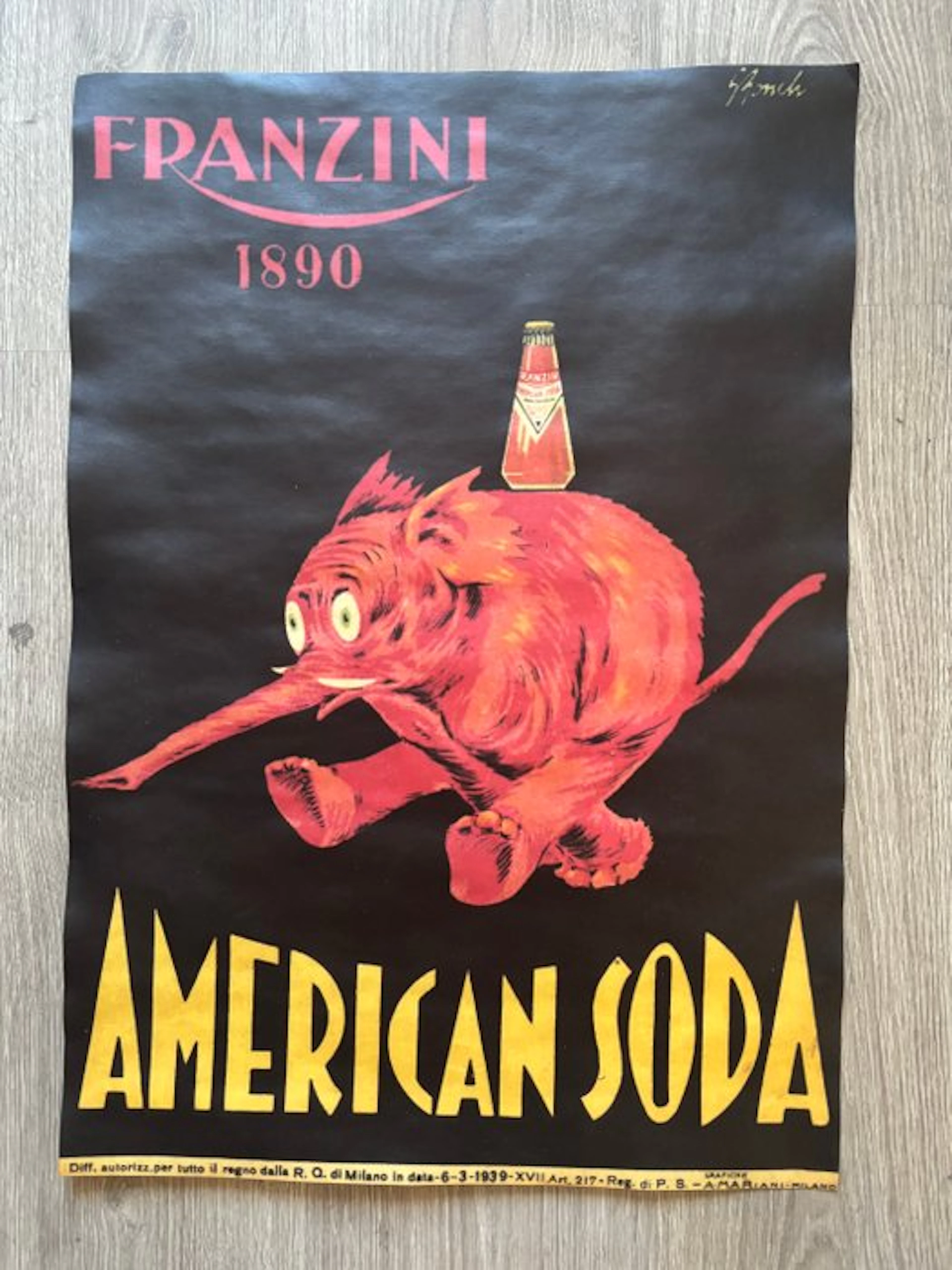 Ronchi - Franzini American Soda – manifesto pubblicitario italiano - 1970s