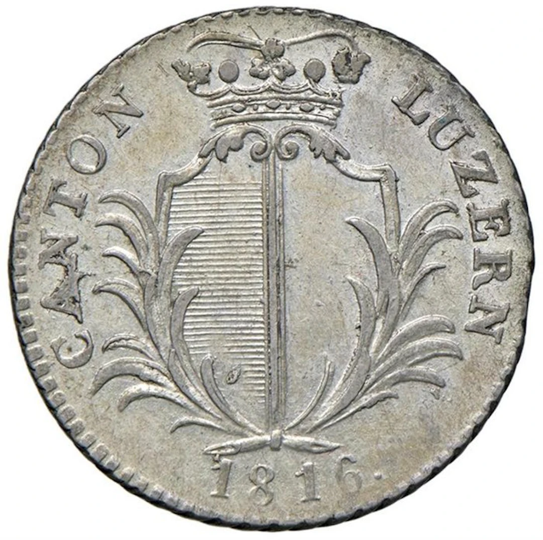 Switzerland. Kanton Luzern. 5 Batz 1816 / mit irisierender Patina