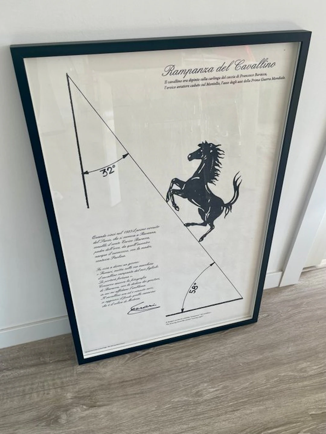 Prancing Horse Ferrari - Technical Drawing - Frame - Design