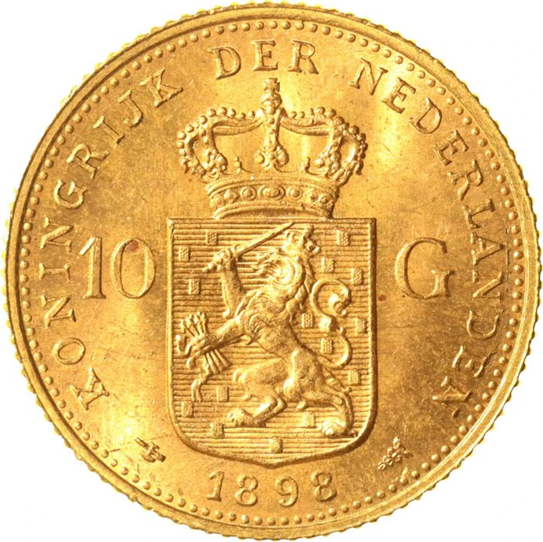 Netherlands. Wilhelmina. 10 Gulden 1898 "P zonder punt PANDER"