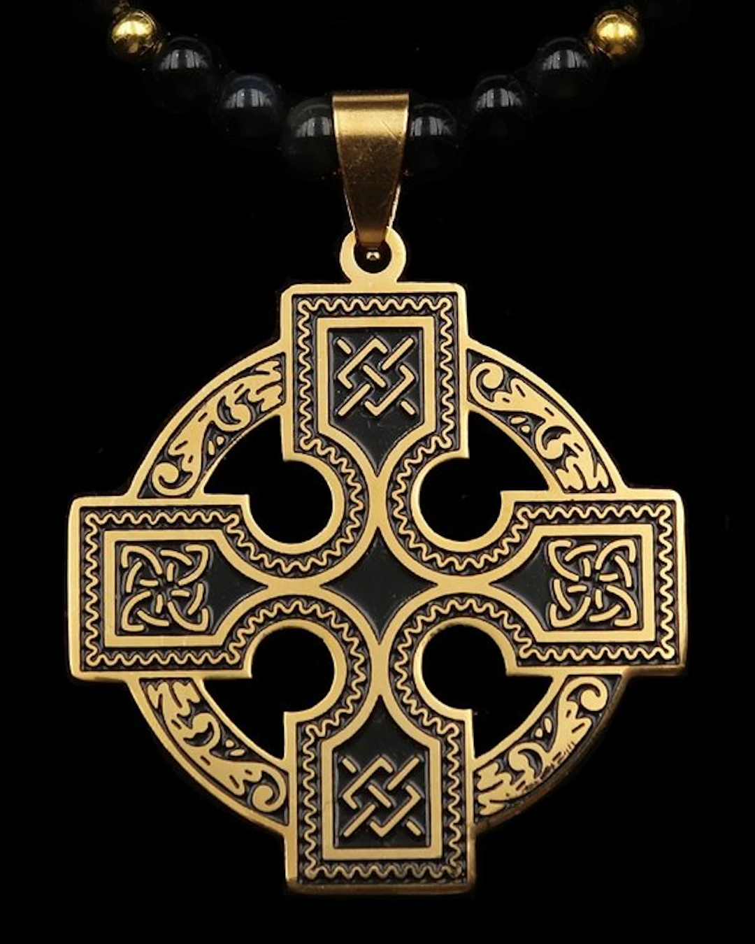 Celtic Cross of the High Kings in Obsidian – Druidic...