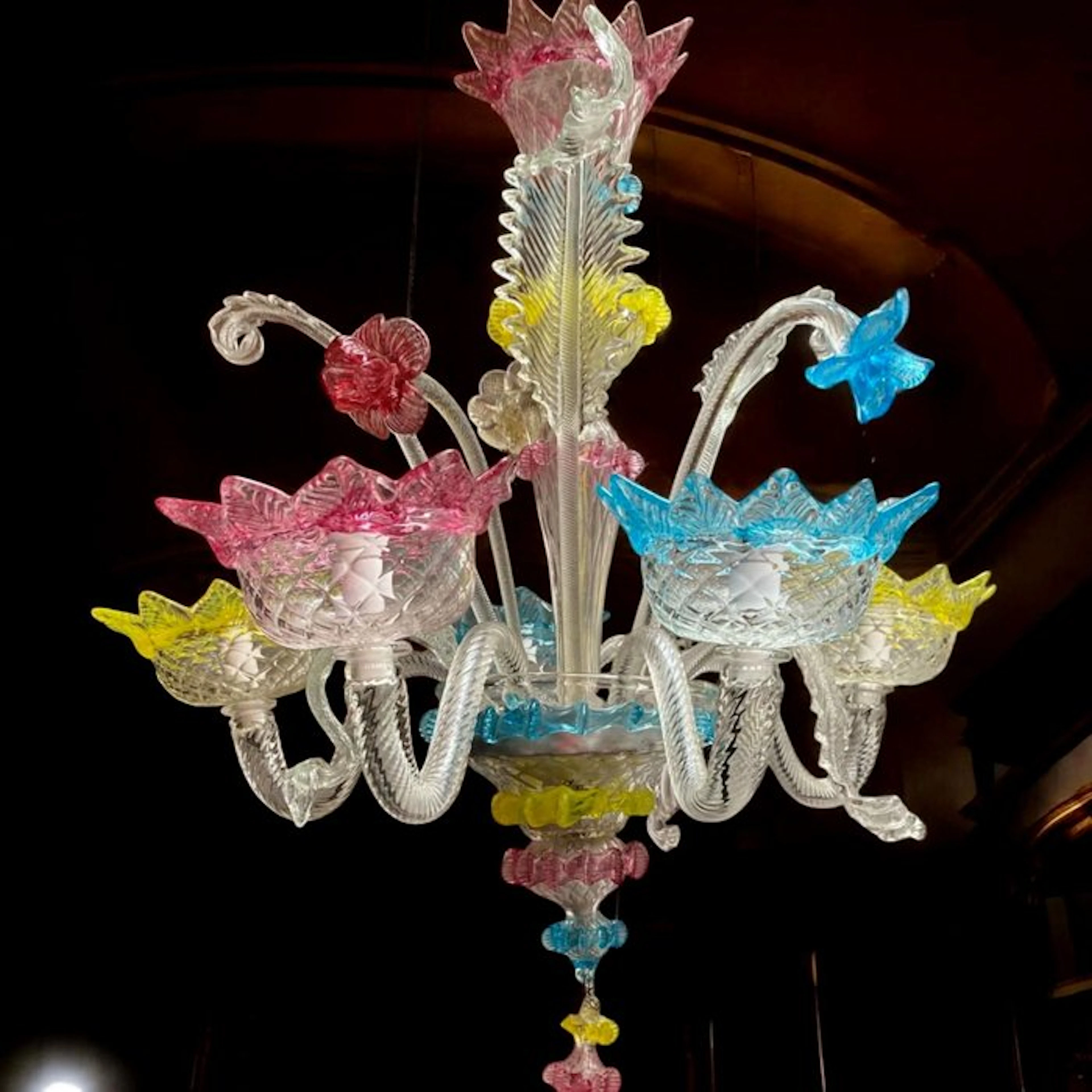 Chandelier - in multicolor Murano glass, Rezzonico