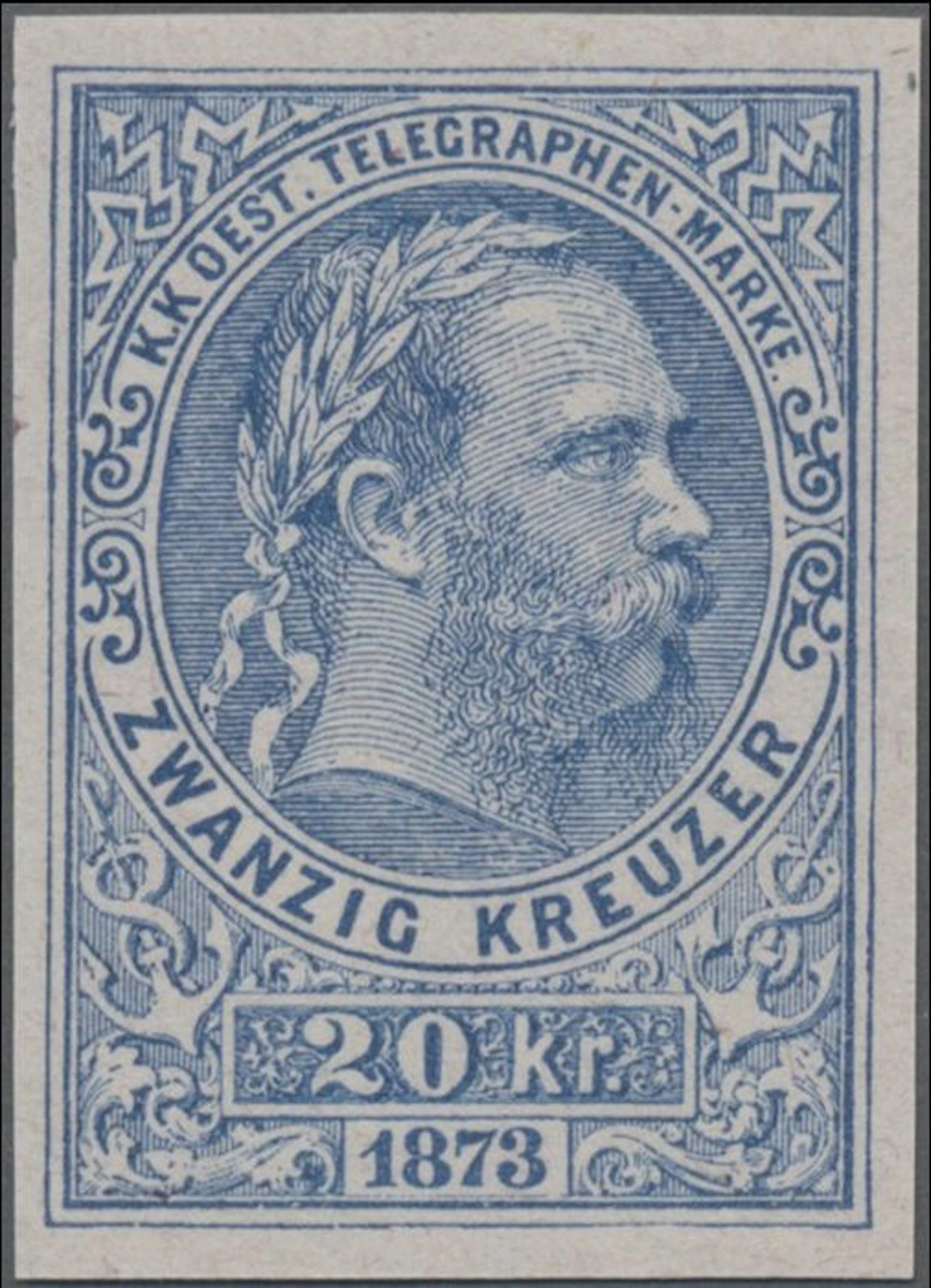 Austria 1873 - Telegraaf: 20 Kreuzer Emperor Franz...