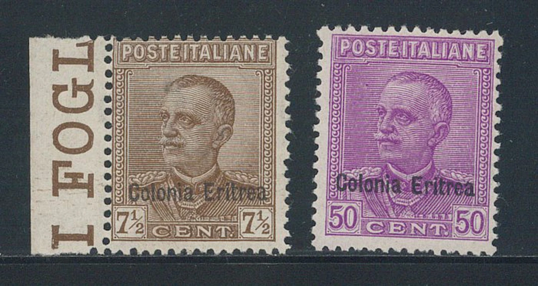 Italian Eritrea - V.E. III overprinted, complete series nos. 142/143.