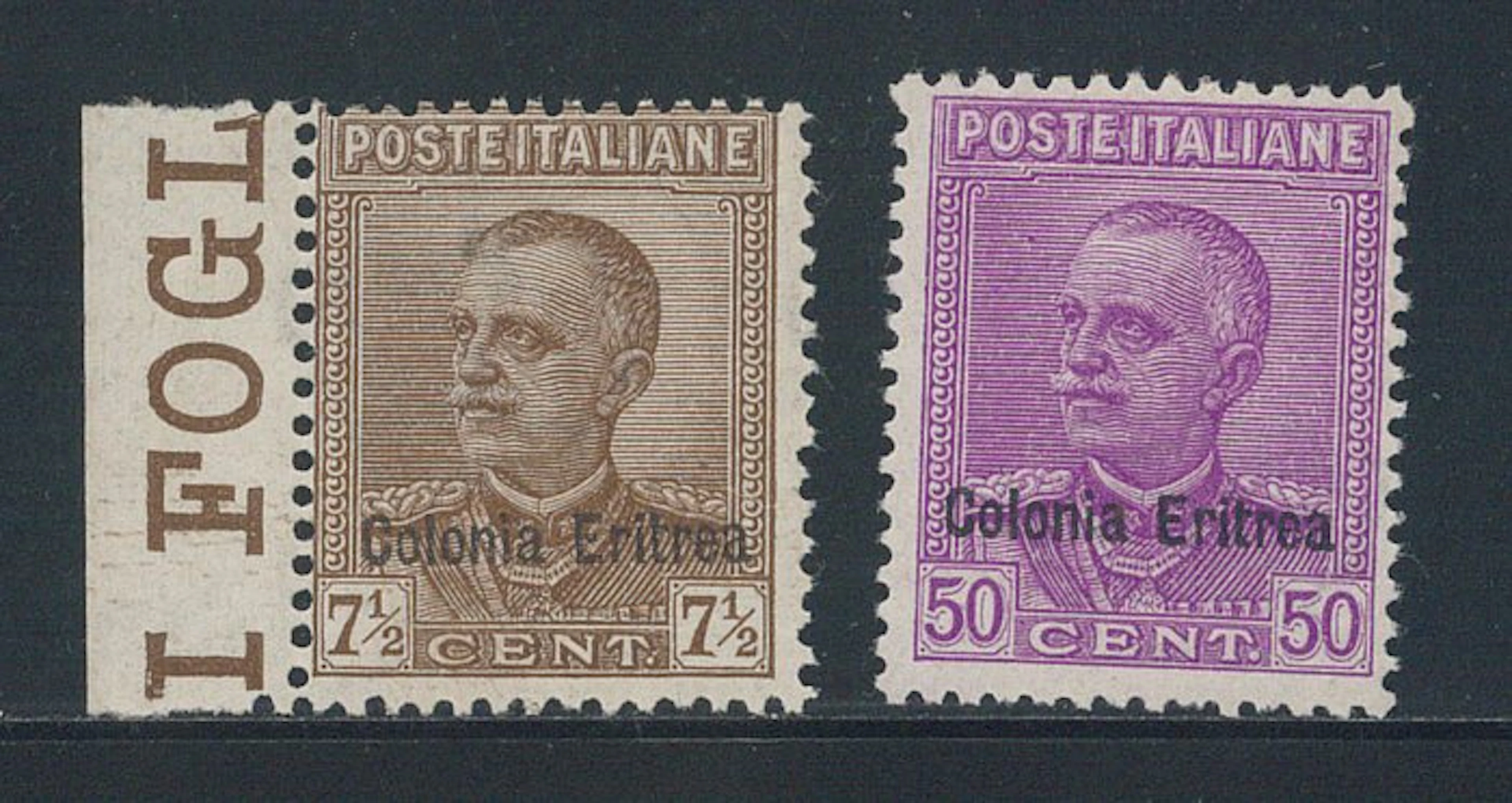 Italian Eritrea - V.E. III overprinted, complete series nos. 142/143.