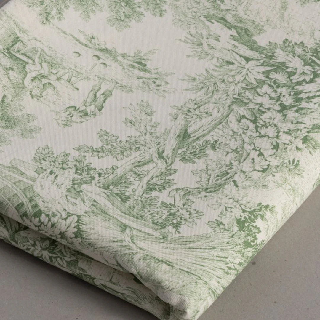 AA001 - Splendid Toile de Jouy Green - Upholstery fabric - 300 cm - 290 cm