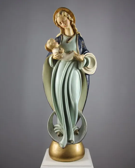 Figurine - Maria met Kind - 60 cm - Plaster | Barnebys