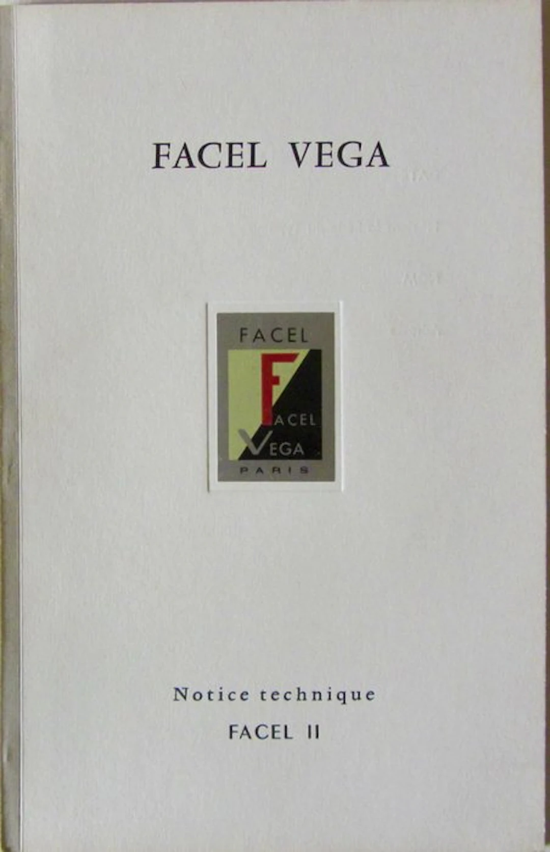 Manual - Facel Vega - FACEL II - 1962