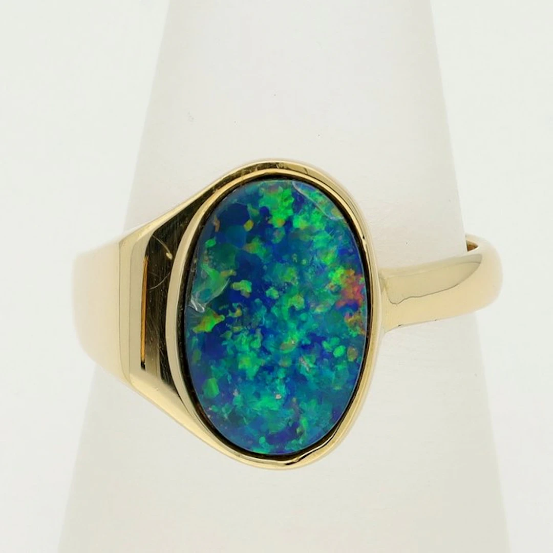 Ring - 18 kt. Yellow gold - Opal