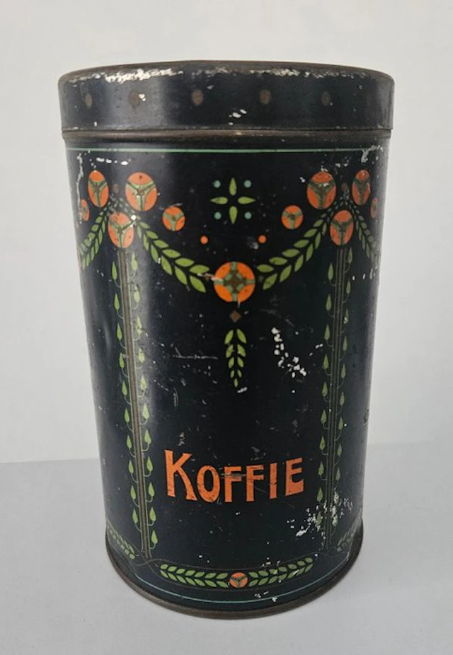 Tin box - Stock can - coffee can - coffee jar - drum - can - Metal