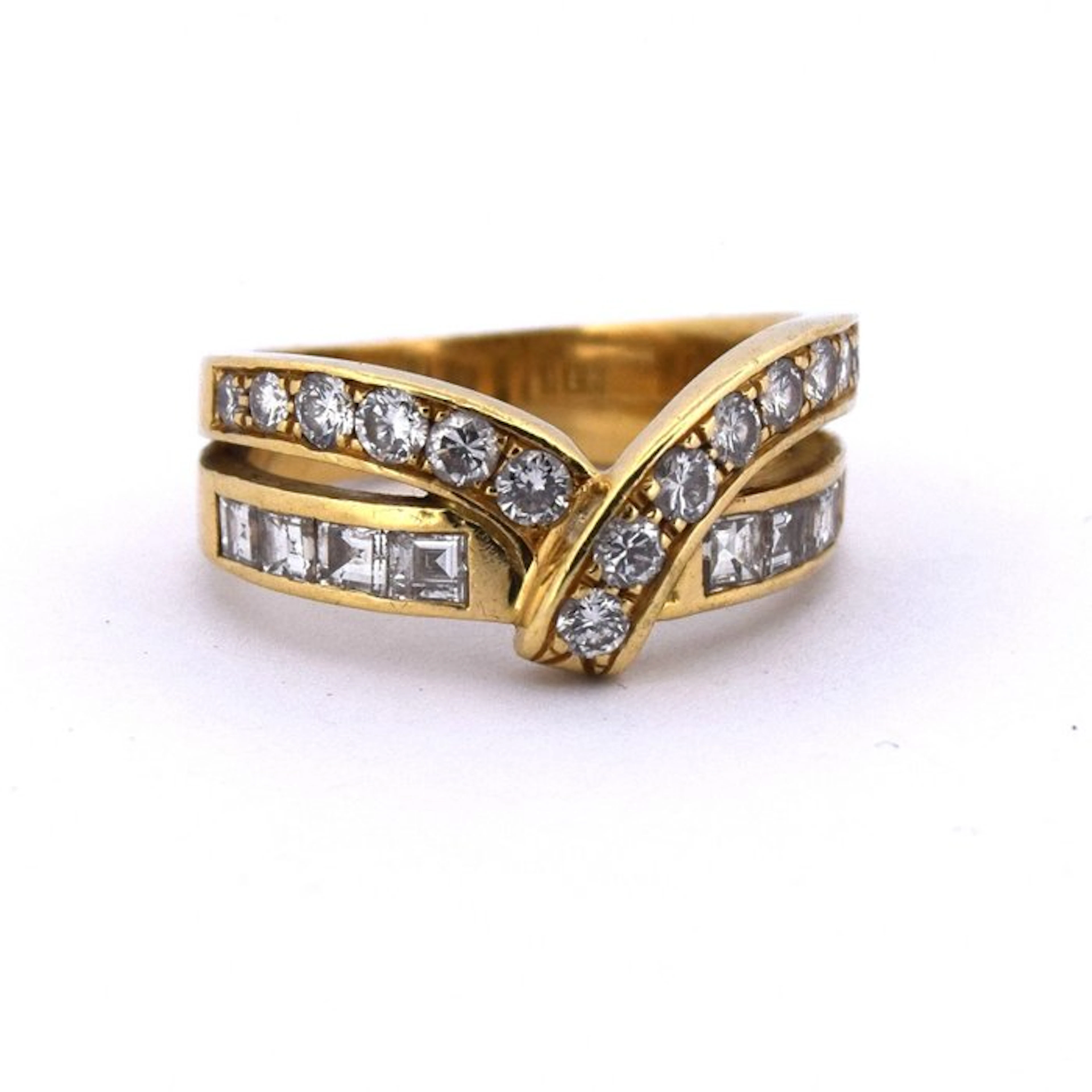 Cocktail ring - 18 kt. Yellow gold - 0.96ct. tw. Diamond (Natural) - Diamond