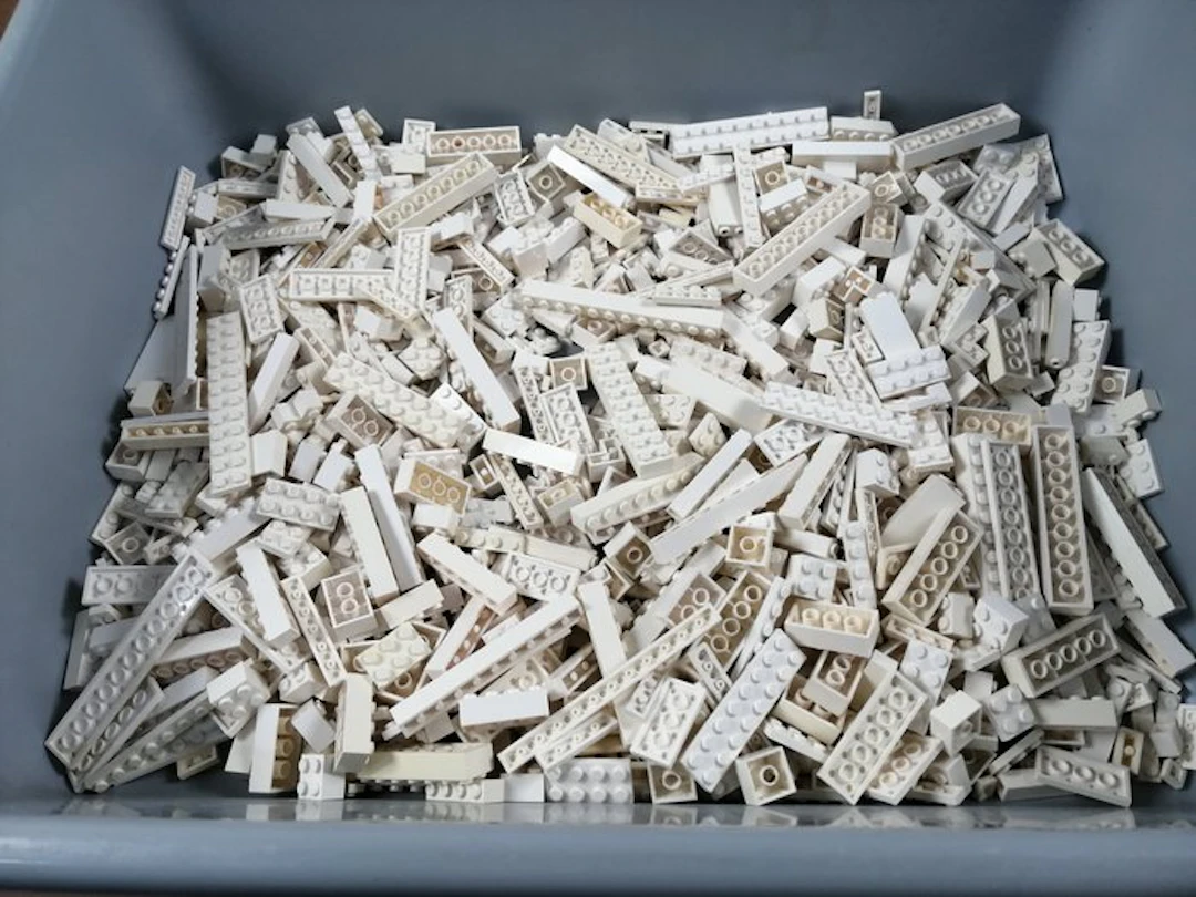 LEGO - geen serie - 01. Partij van 1000 witte bouwstenen - 1980-1990