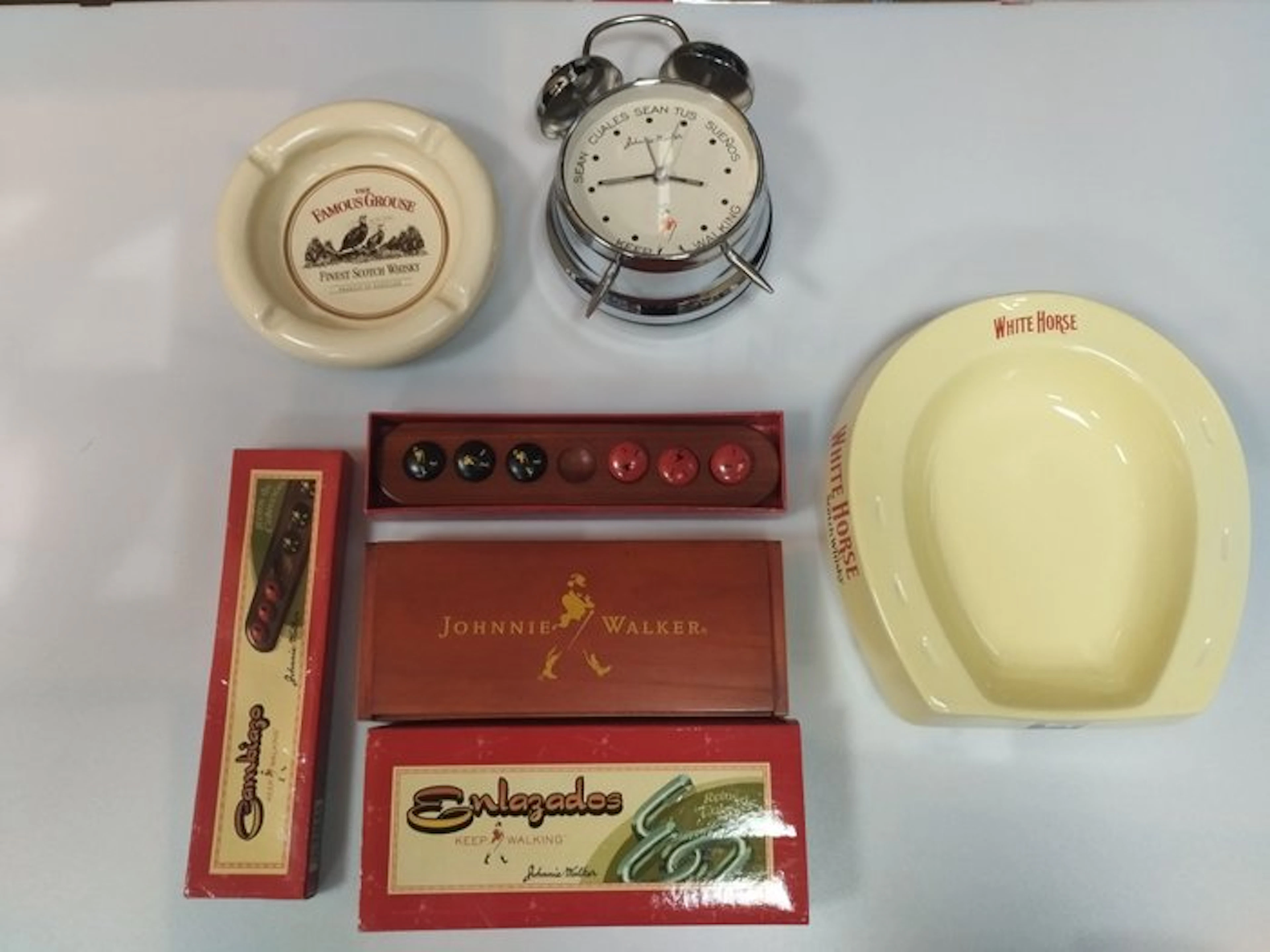 Johnnie Walker, White Horse, Famous Grouse Memorabilia lot - N/A
