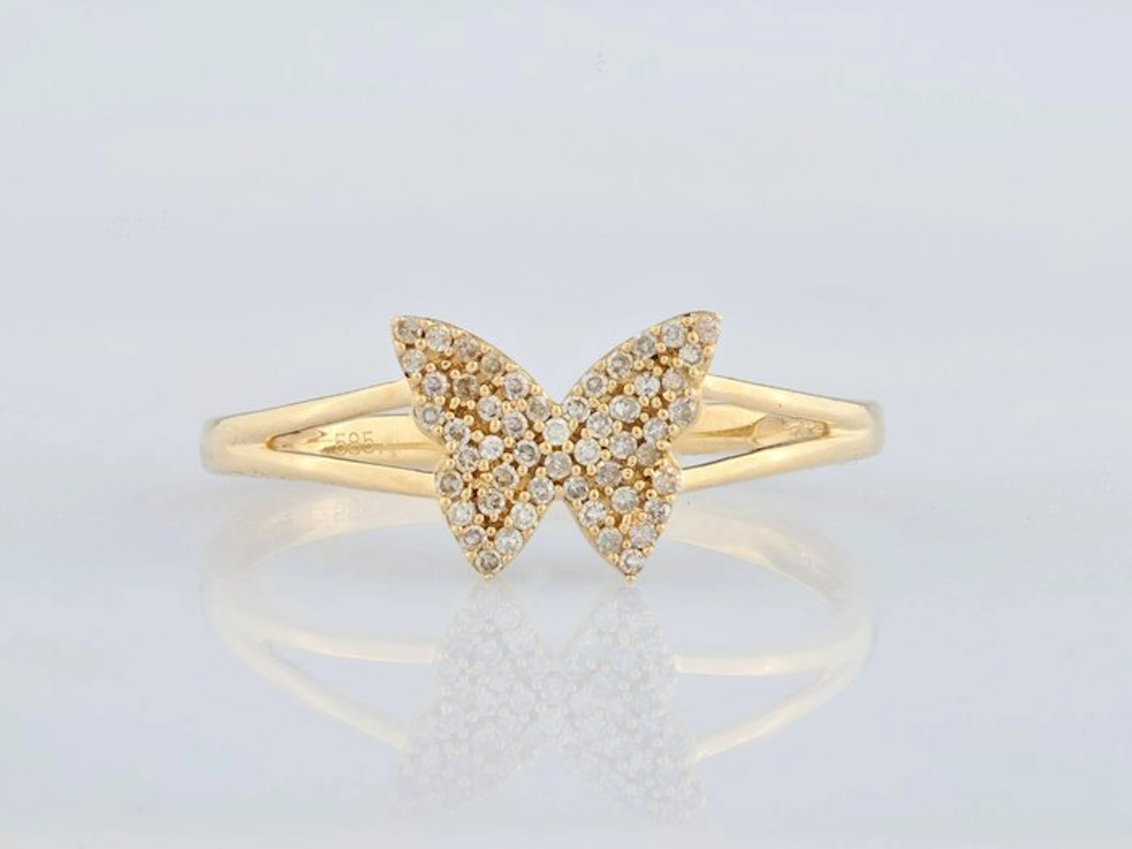 No reserve price - Ring - 14 kt. Yellow gold - 0.11ct. tw. Diamond (Natural)