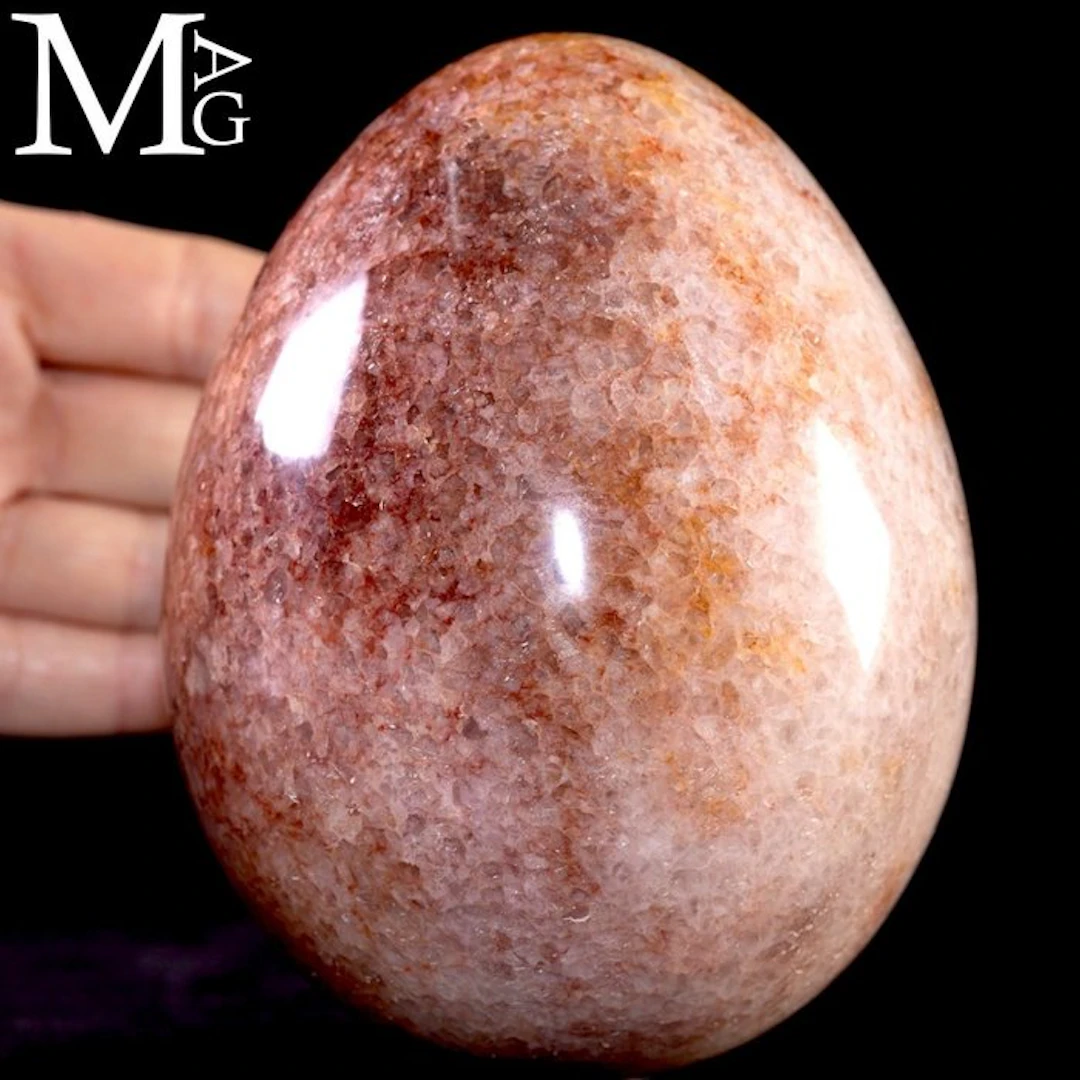 Hand-Polished Pink Quartzite Egg from Madagascar...