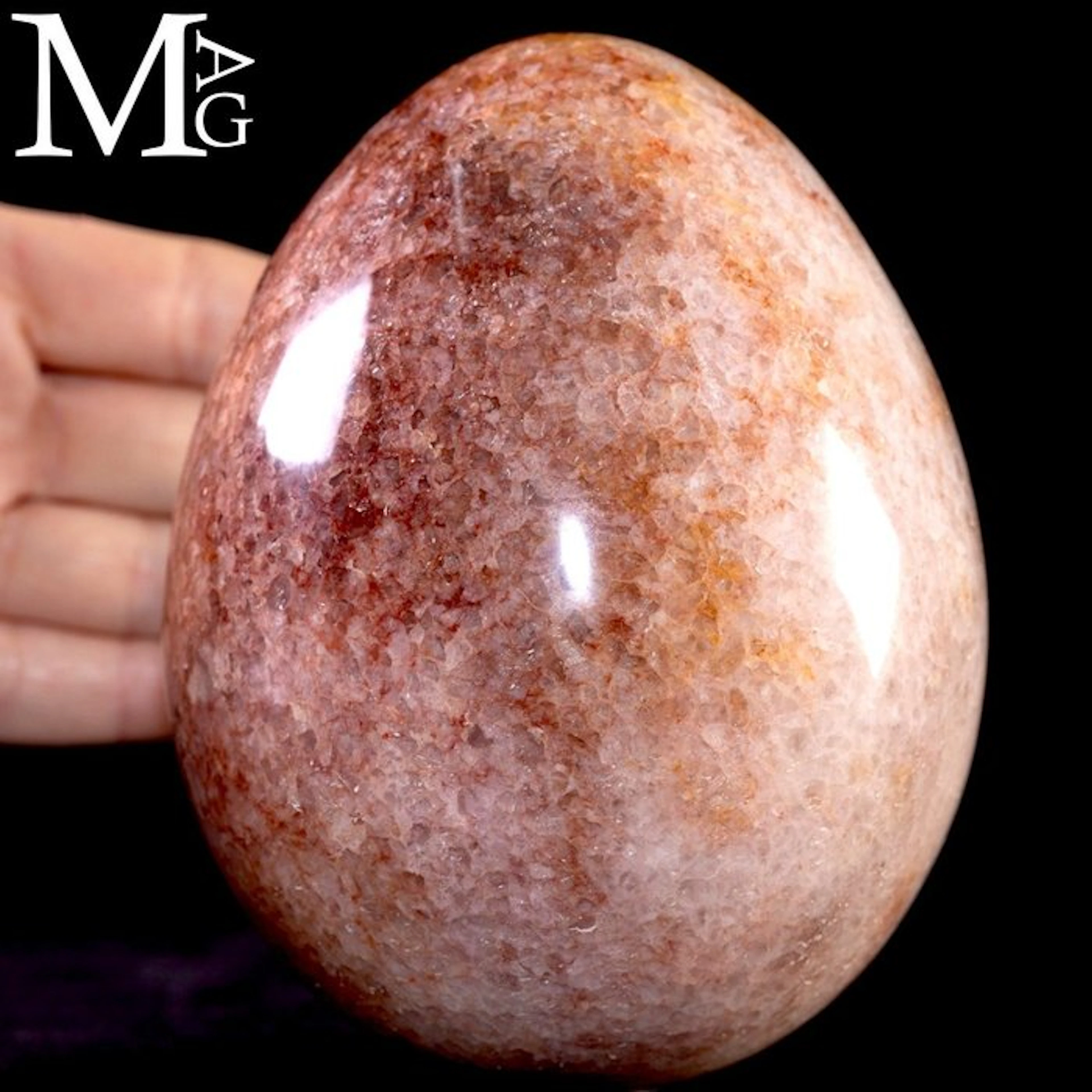 Hand-Polished Pink Quartzite Egg from Madagascar...