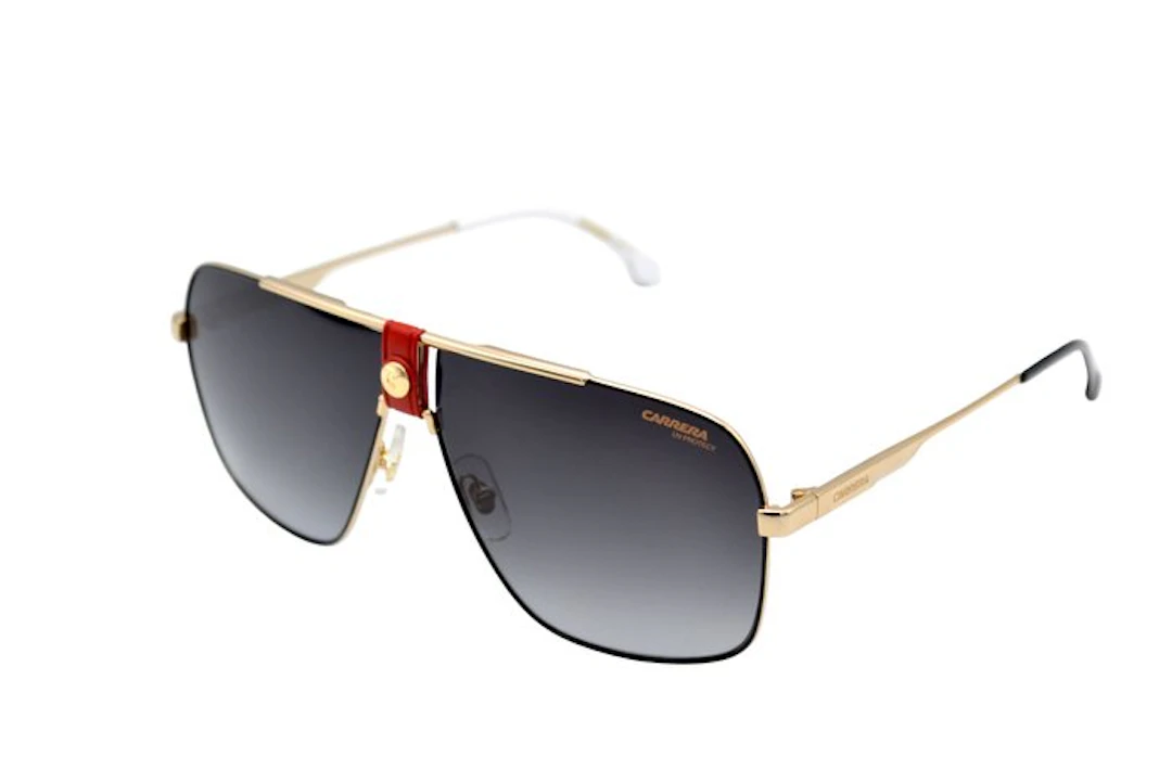 Carrera - 1018S - Rectangular Gold Metal & Red Leather...