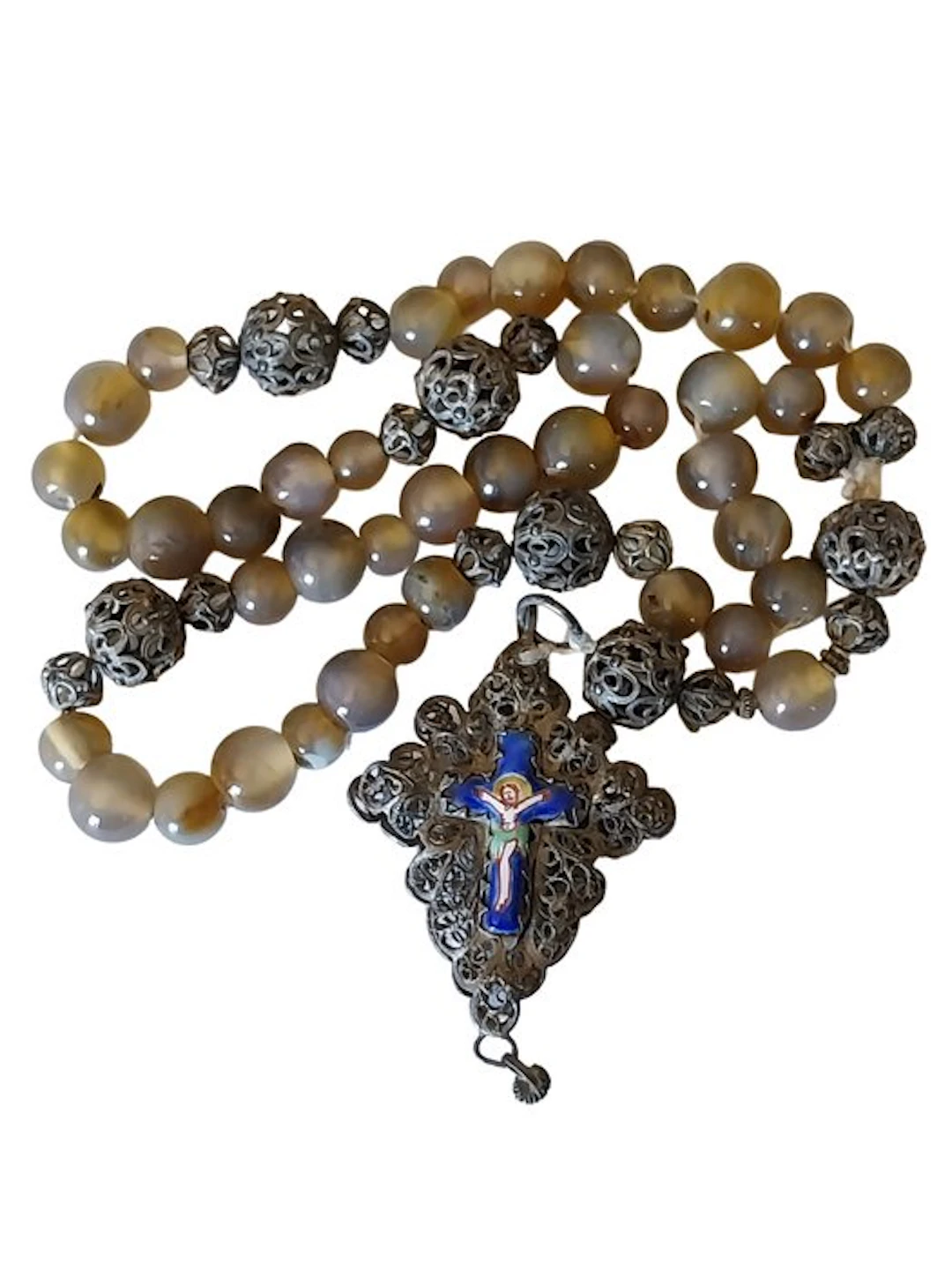 Rosary - Silver, Stone - 1800-1850