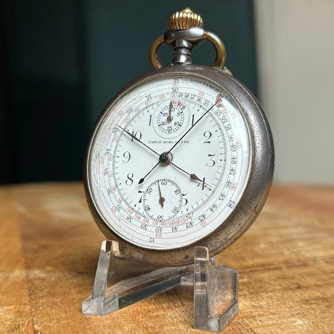 Union Horlogère - Colomn wheel mono-pusher chronograph - 22815 - 1900-1949