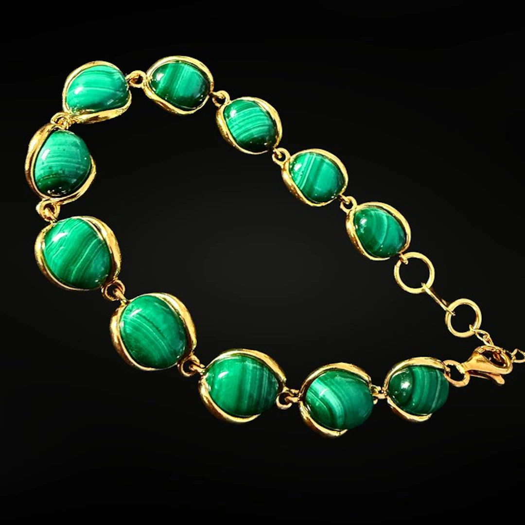Rare bracelet in natural lapis lazuli of the highest quality - 925 silver