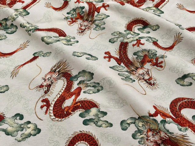 The Breath of the Imperial Dragon - Upholstery fabric - 3 m - 2.8 m