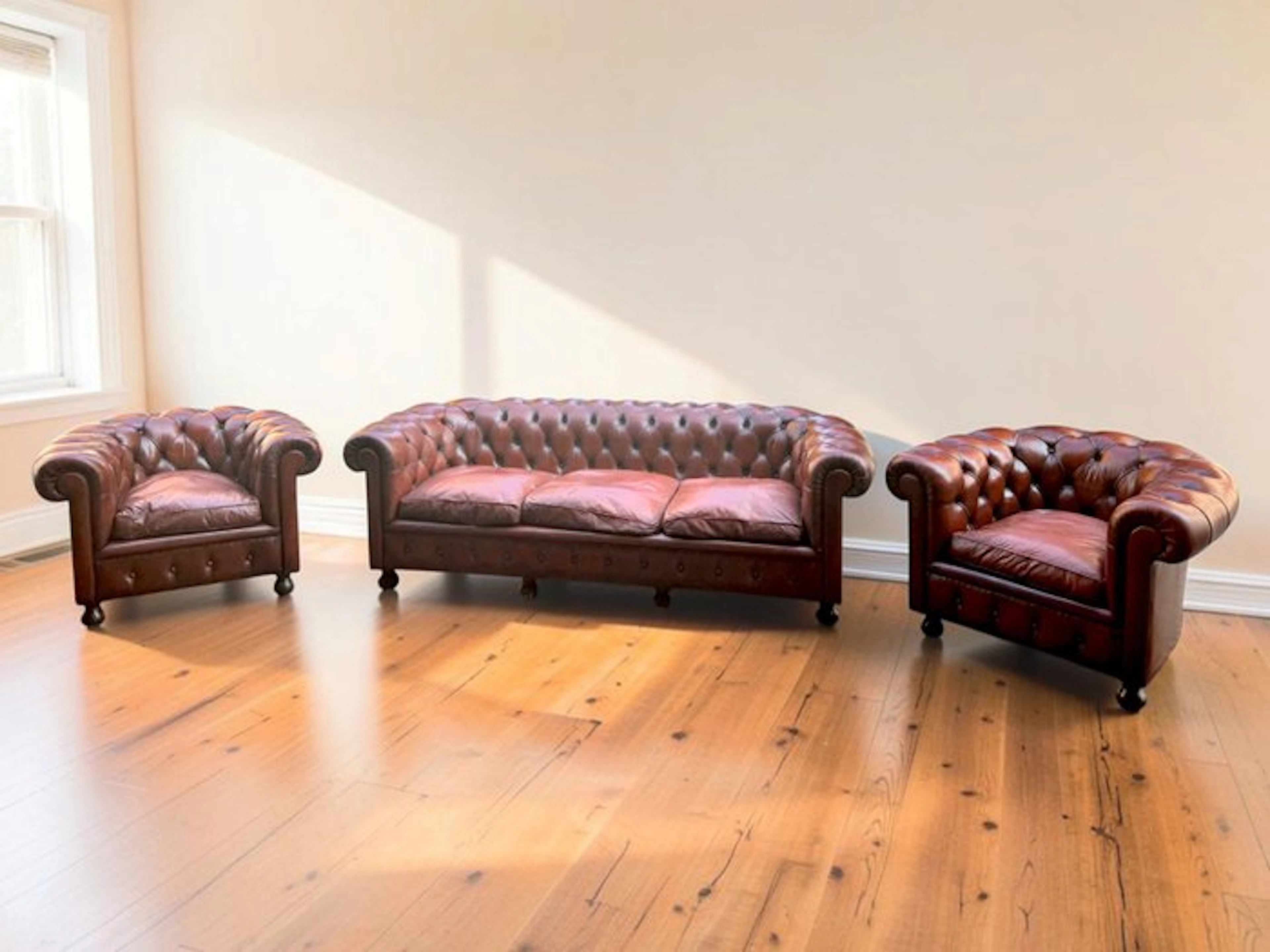 Sofa (3) - Leather - Chesterfield-style living room