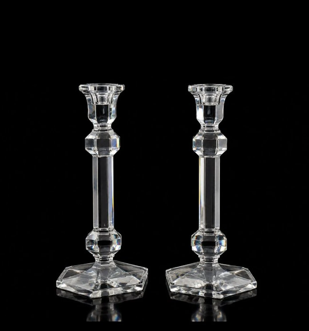 Val Saint Lambert - Taperstick (2) - Glass - Val Saint Lambert candle