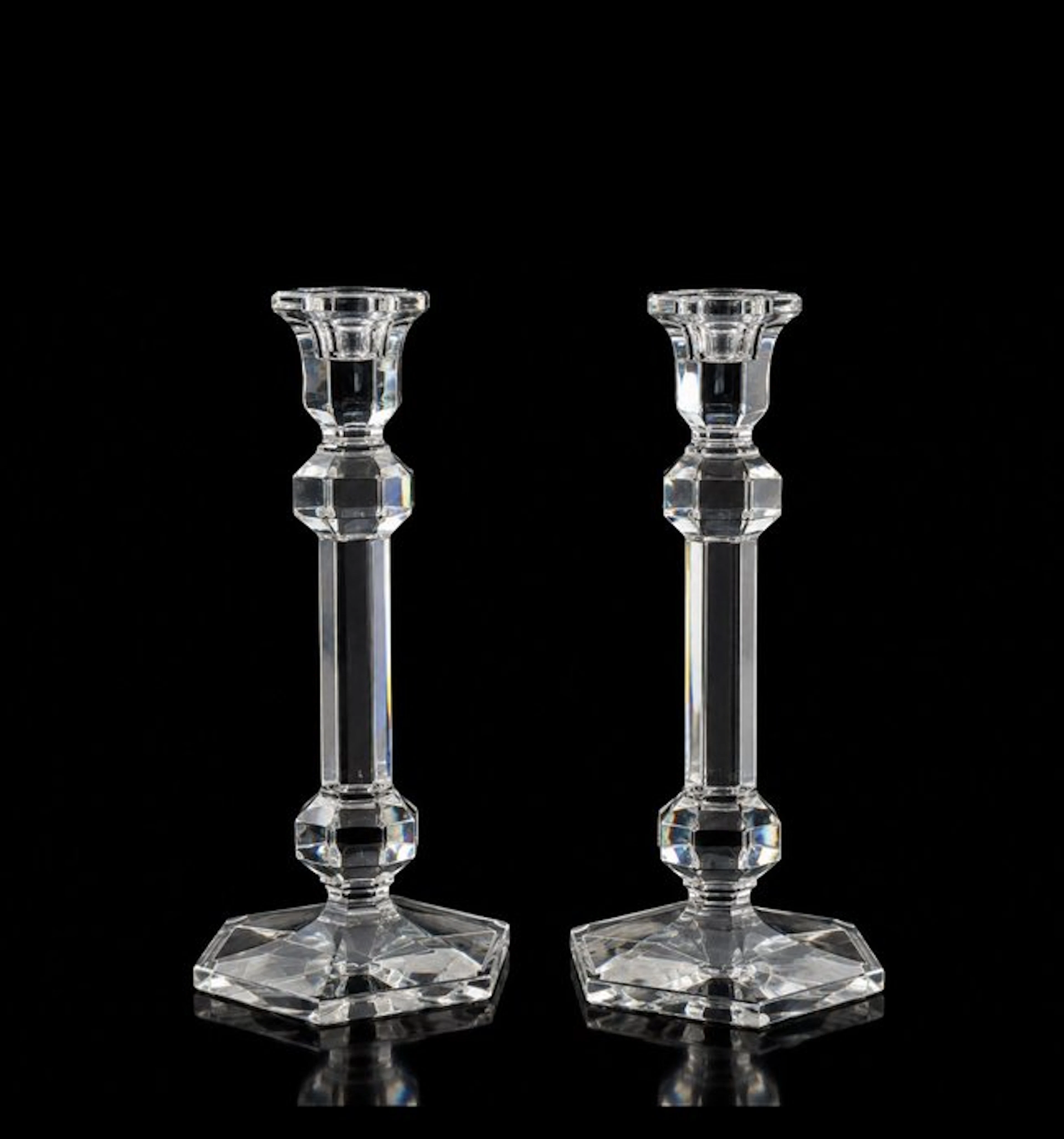 Val Saint Lambert - Taperstick (2) - Glass - Val Saint Lambert candle