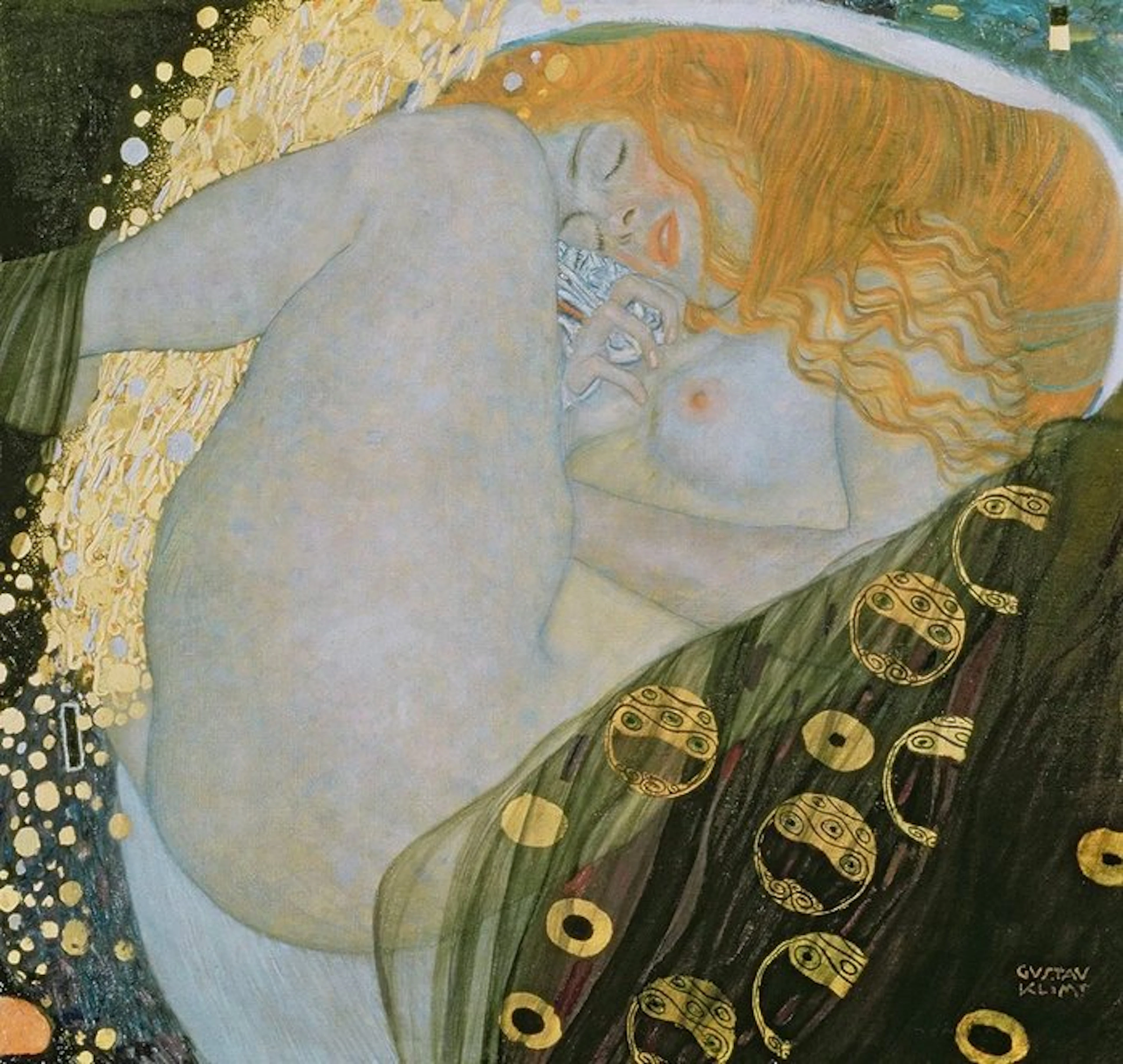 Gustav Klimt (1862-1918) - “Danaë 1907”. Gesigneerd in de plaat. - 40 x 38 cm.