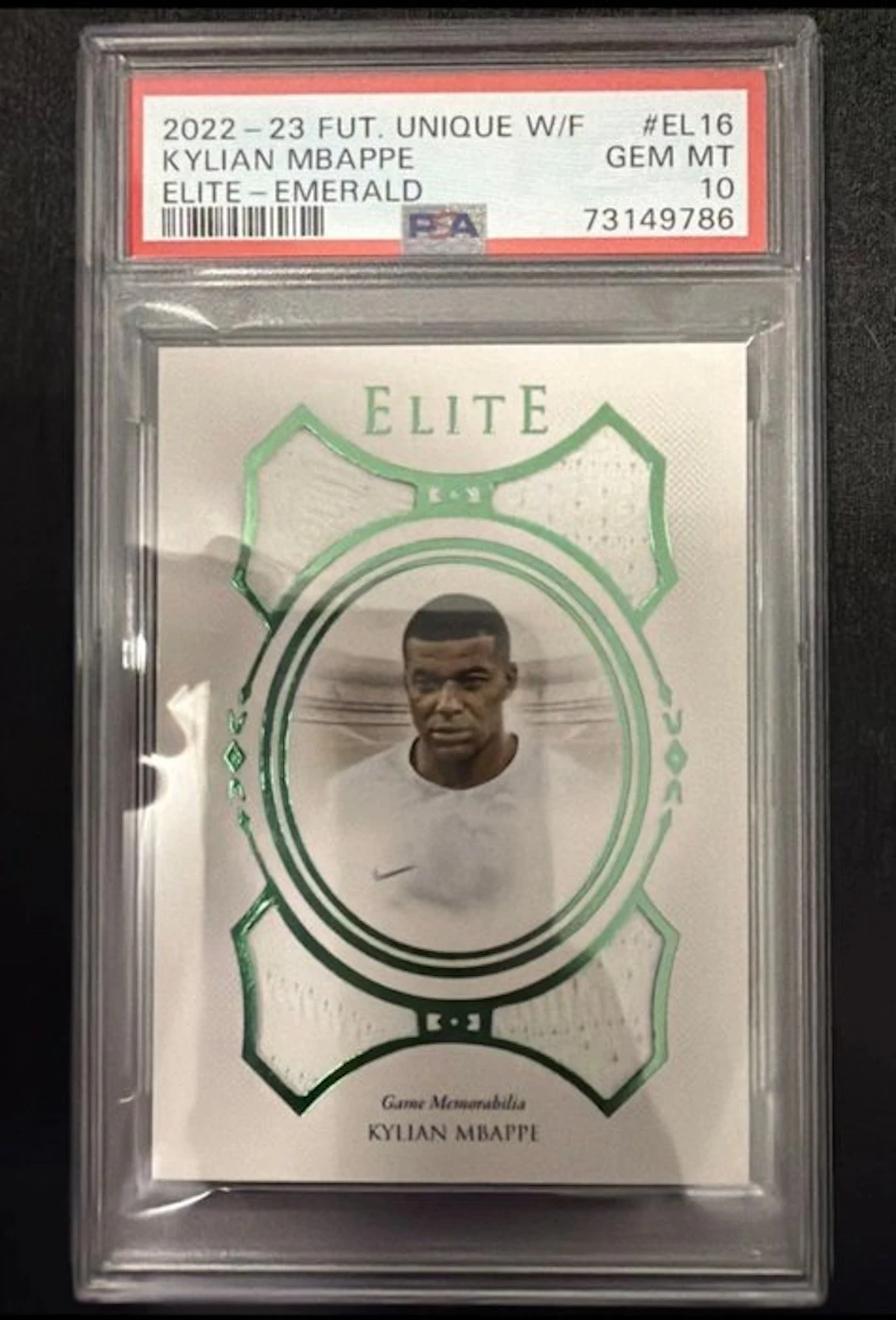 2021/22 Futera Elite Kylian Mbappe9 EL16 Memorabilia card