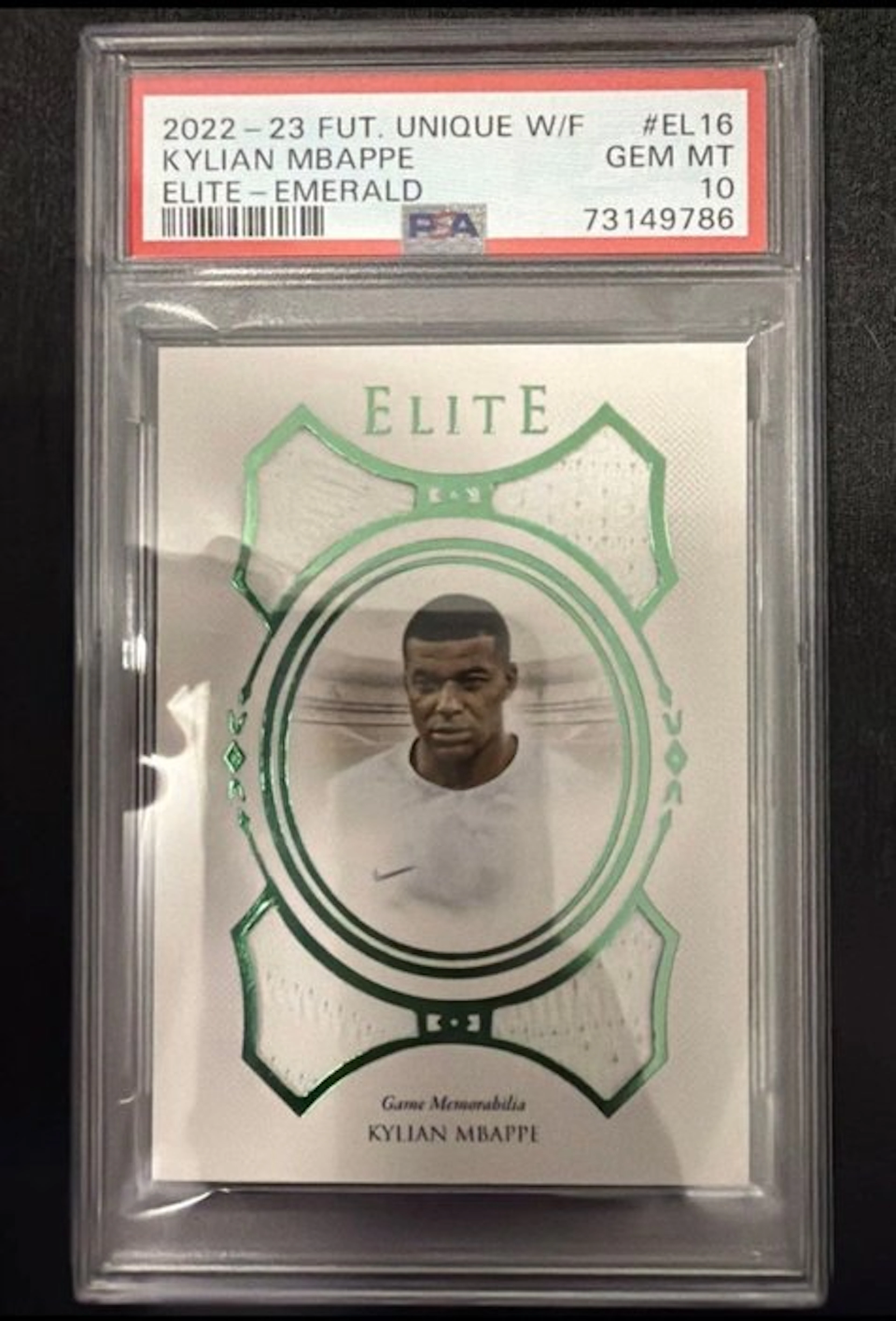 2021/22 Futera Elite Kylian Mbappe9 EL16 Memorabilia card