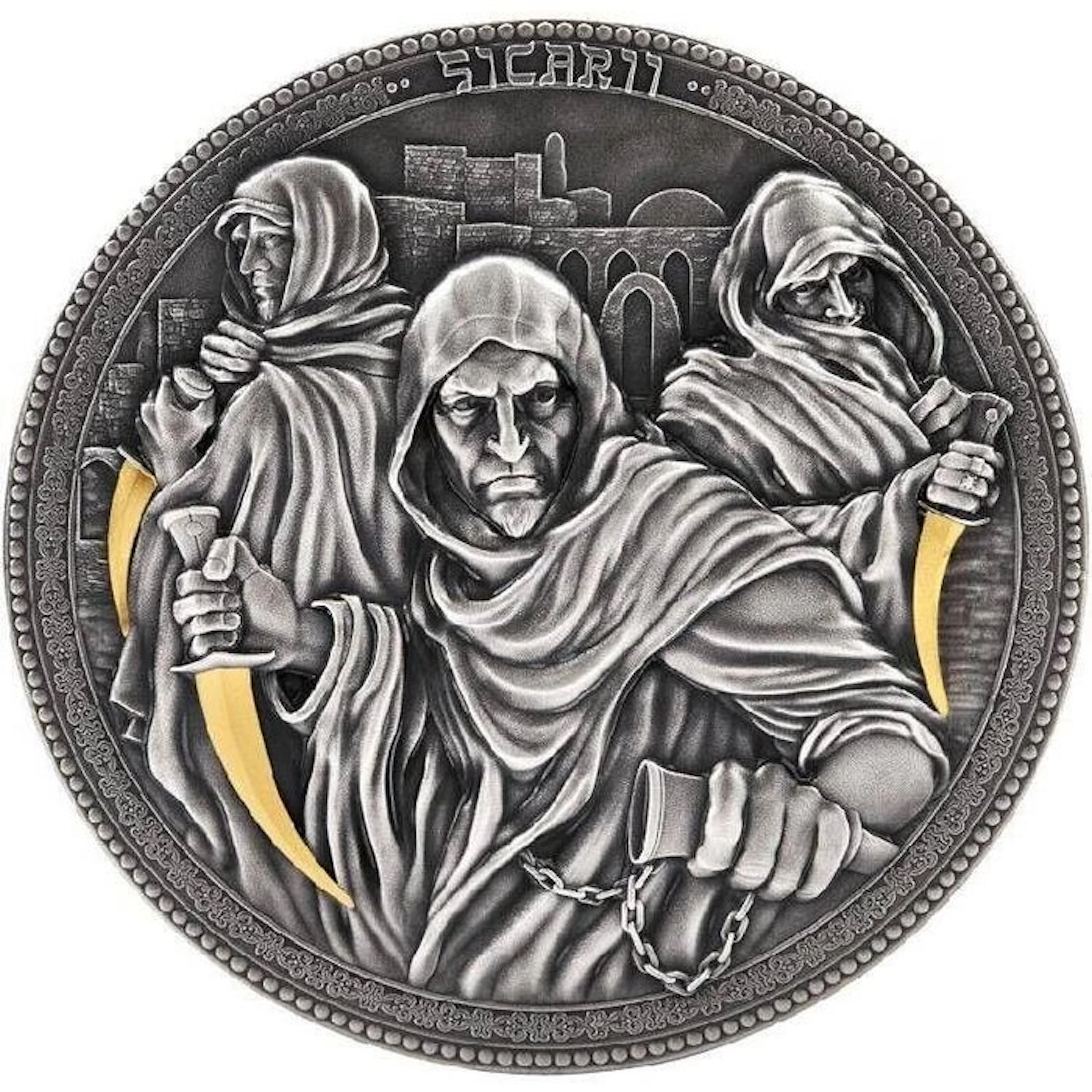 Niue. 5 Dollars 2022 Sicarii Assassins - Antique Finish, 2 Oz (.999)