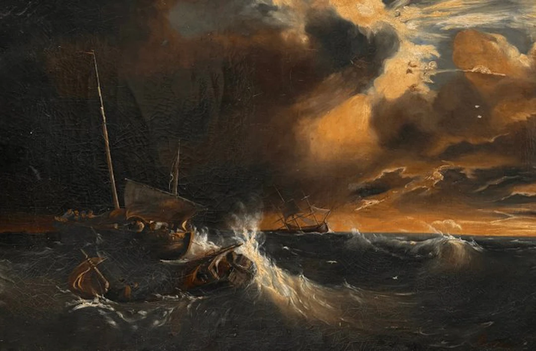 Richard Faxon (1816-1875) - Navire dans une tempete