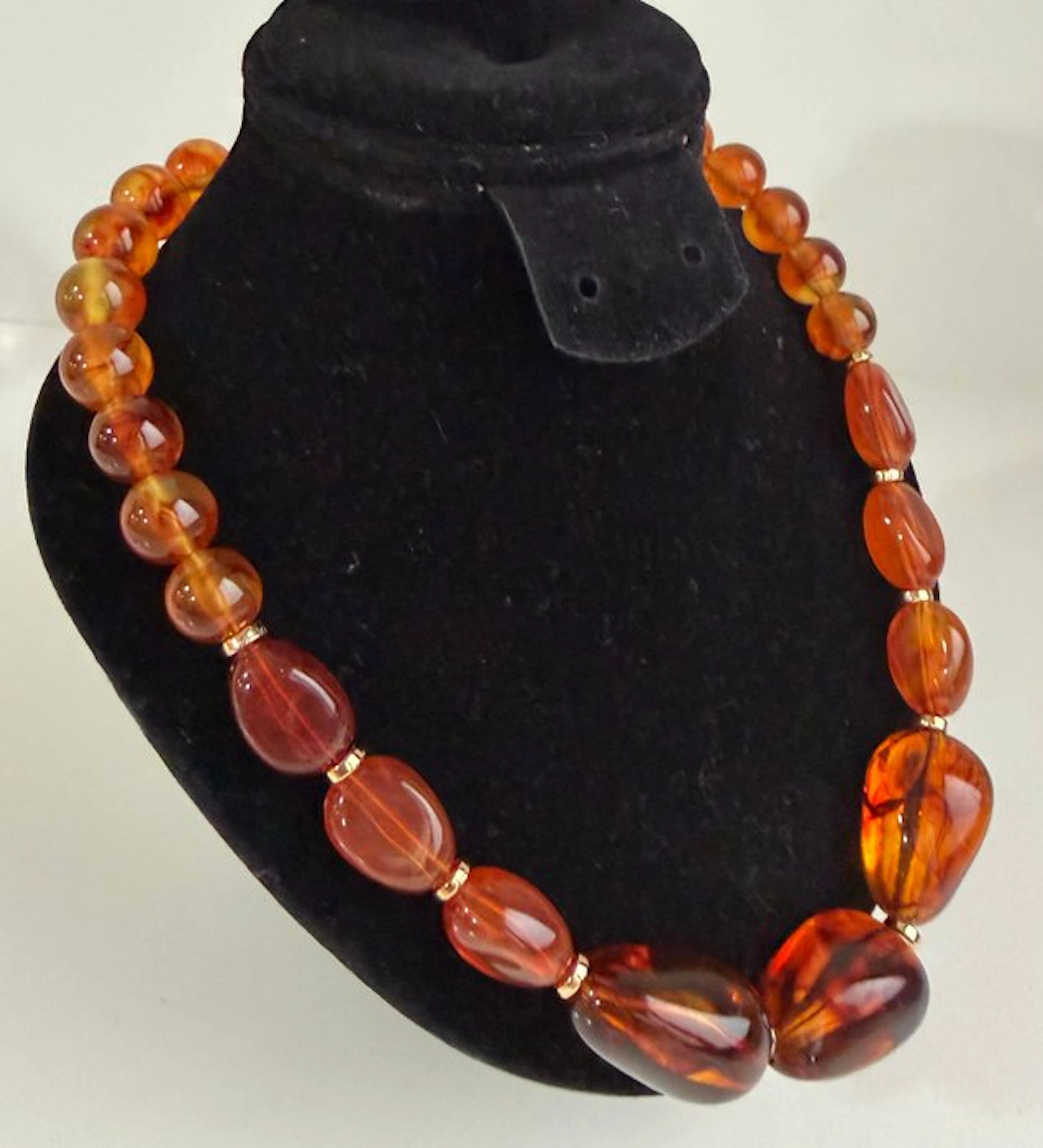Necklace with Baltic Amber style Beads - Amber (No reserve price)