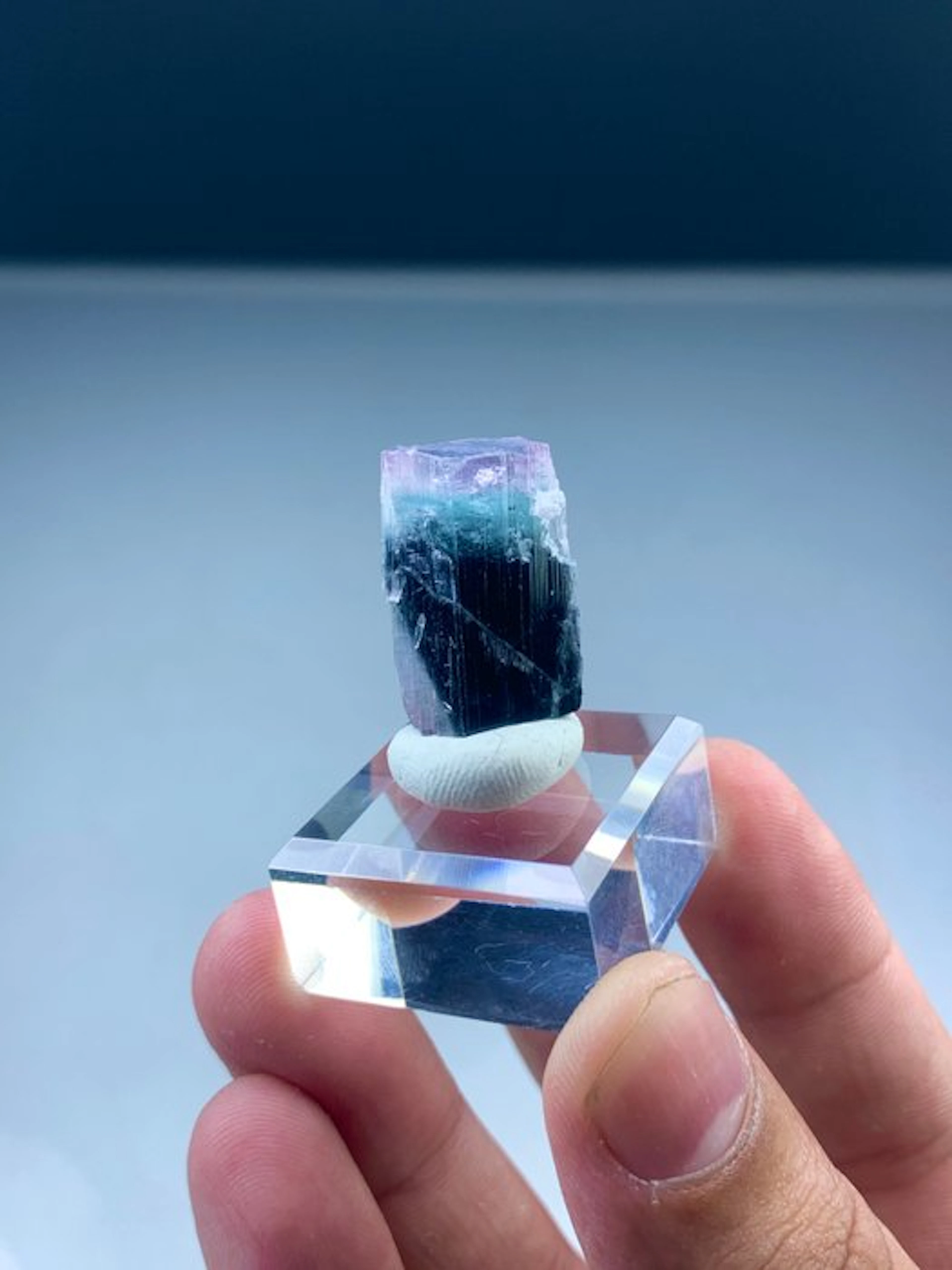 Bicolour tourmaline Crystals - Height: 23 mm - Width: 15 mm- 8 g - (1)