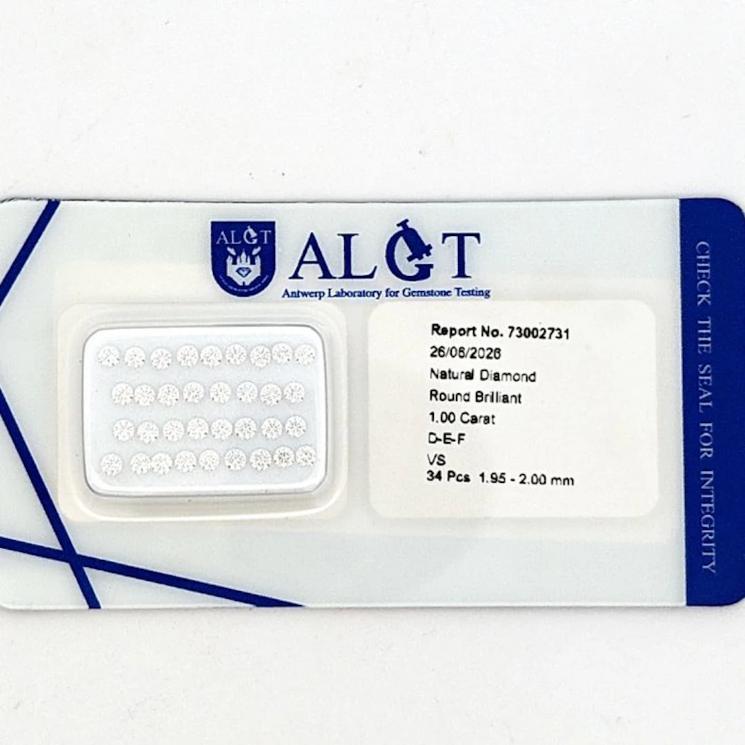 34 pcs Diamond (Natural) - 1.00 ct - Round - F