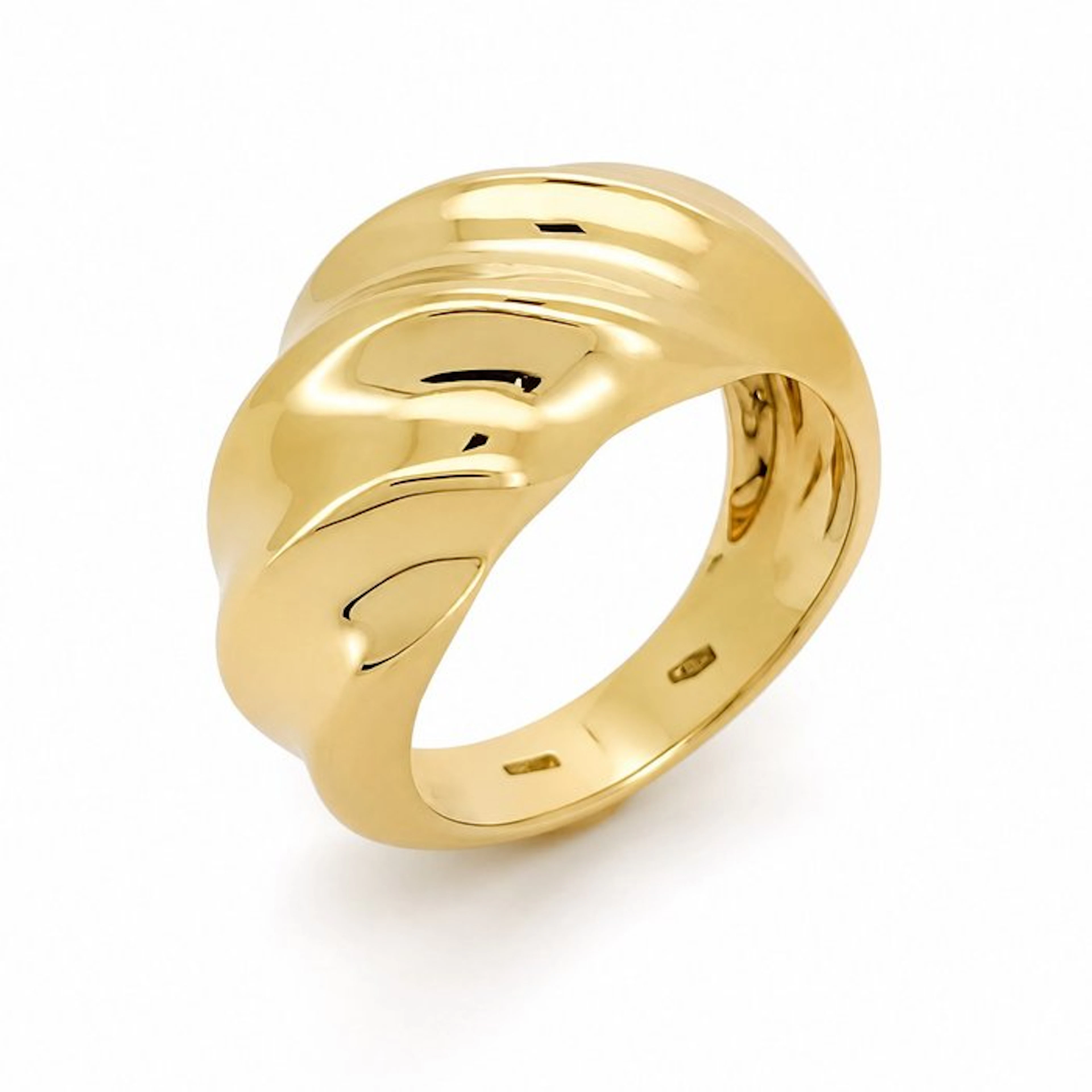Ring - 18 kt. Yellow gold - Made in Italy - Handmade