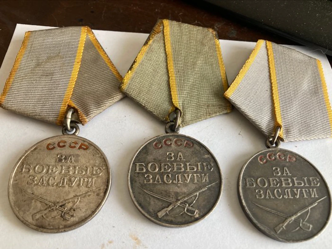 Russia - Army/Infantry - Military medal - 3 silver Russian combat medals