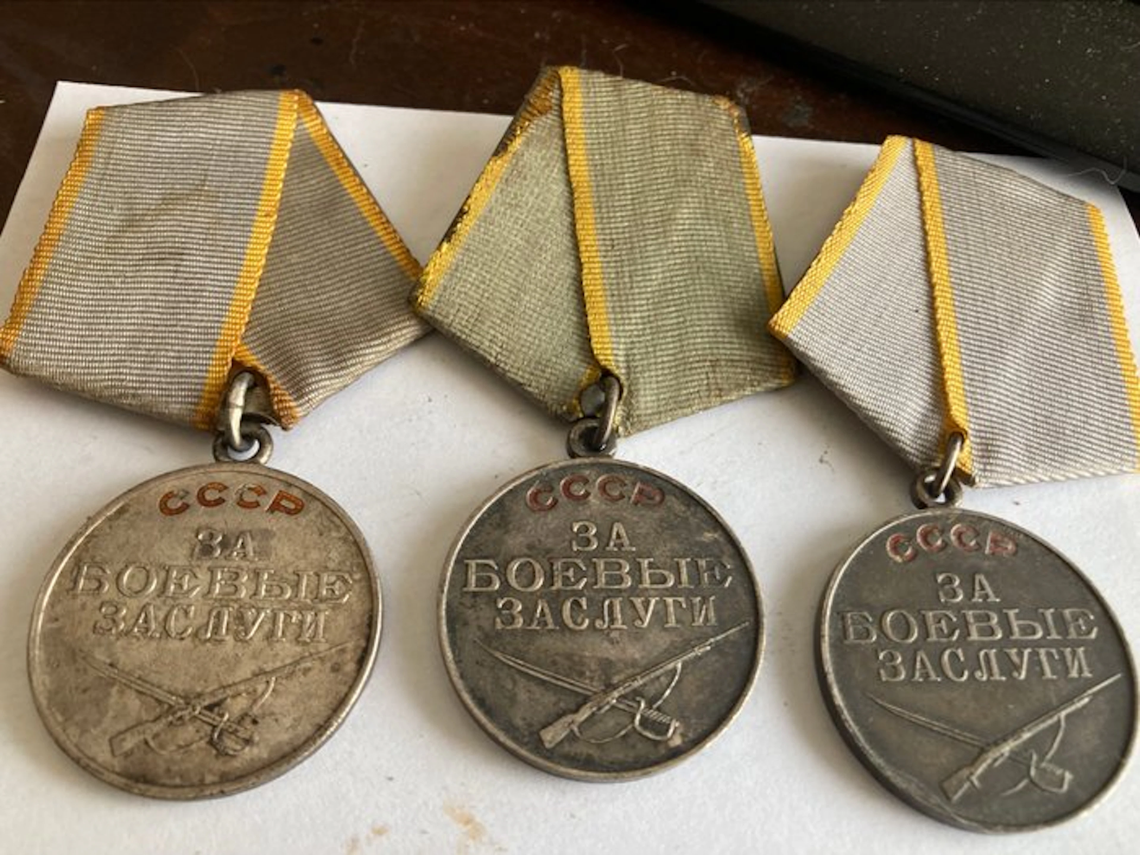 Russia - Army/Infantry - Military medal - 3 silver Russian combat medals