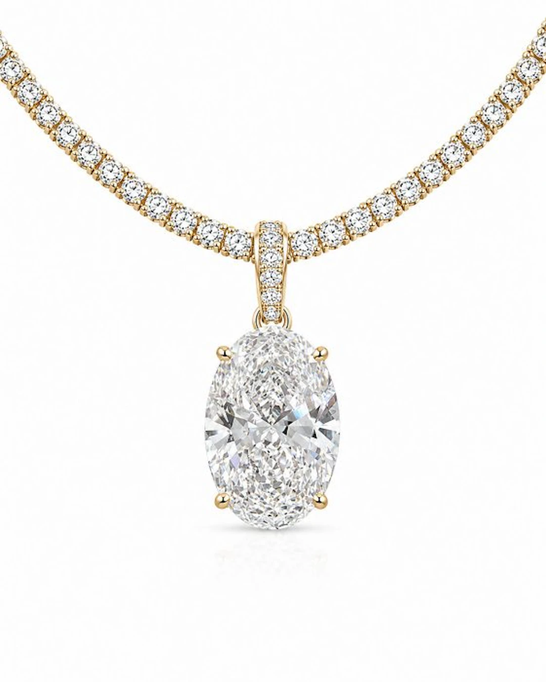Necklace - 14 kt. Yellow gold - 17.21ct. tw. Diamond (Lab-grown) - Diamond