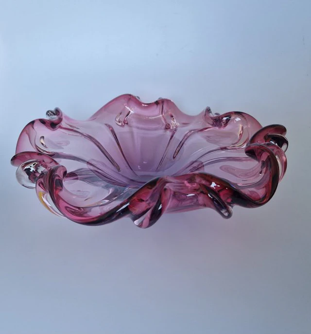 Fruit bowl - Glass - Vintage - 32 cm
