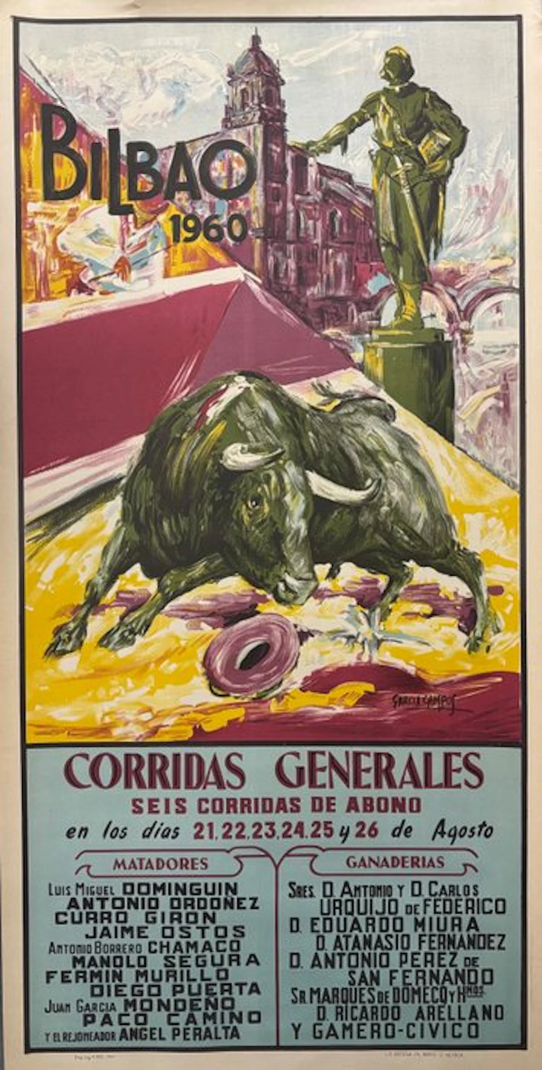 Garcia Campos - Plaza Toros de Bilbao (Spain) - Litho. - 1960 - 1960s