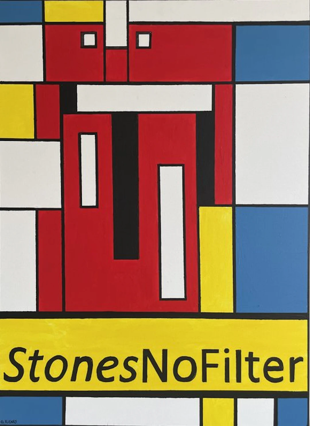 Gerke Rienks - Mondrian vs. The Rolling Stones, Tongue, Handpainted