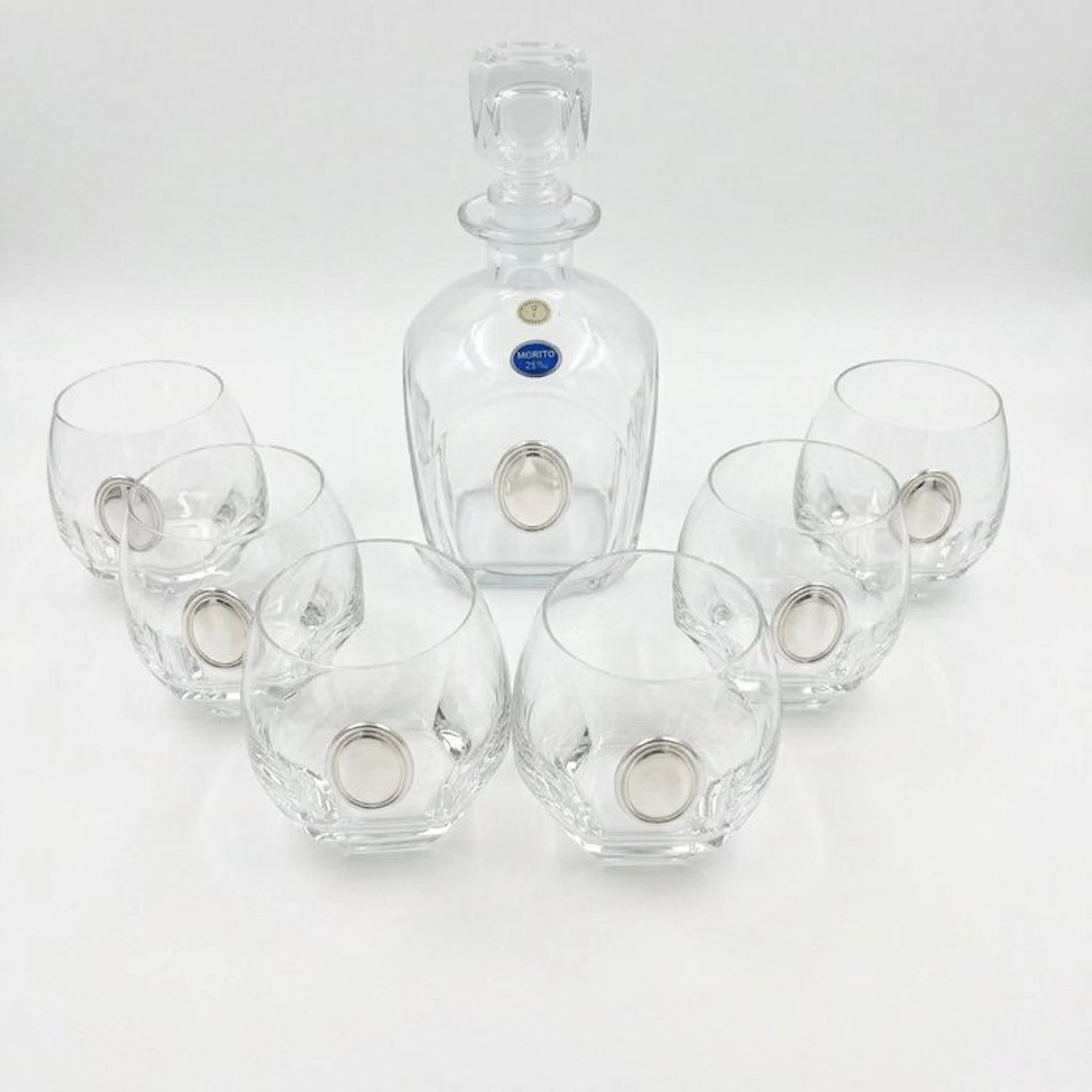 Drinking set (7) - Silver, Crystal - an elegant whisky set